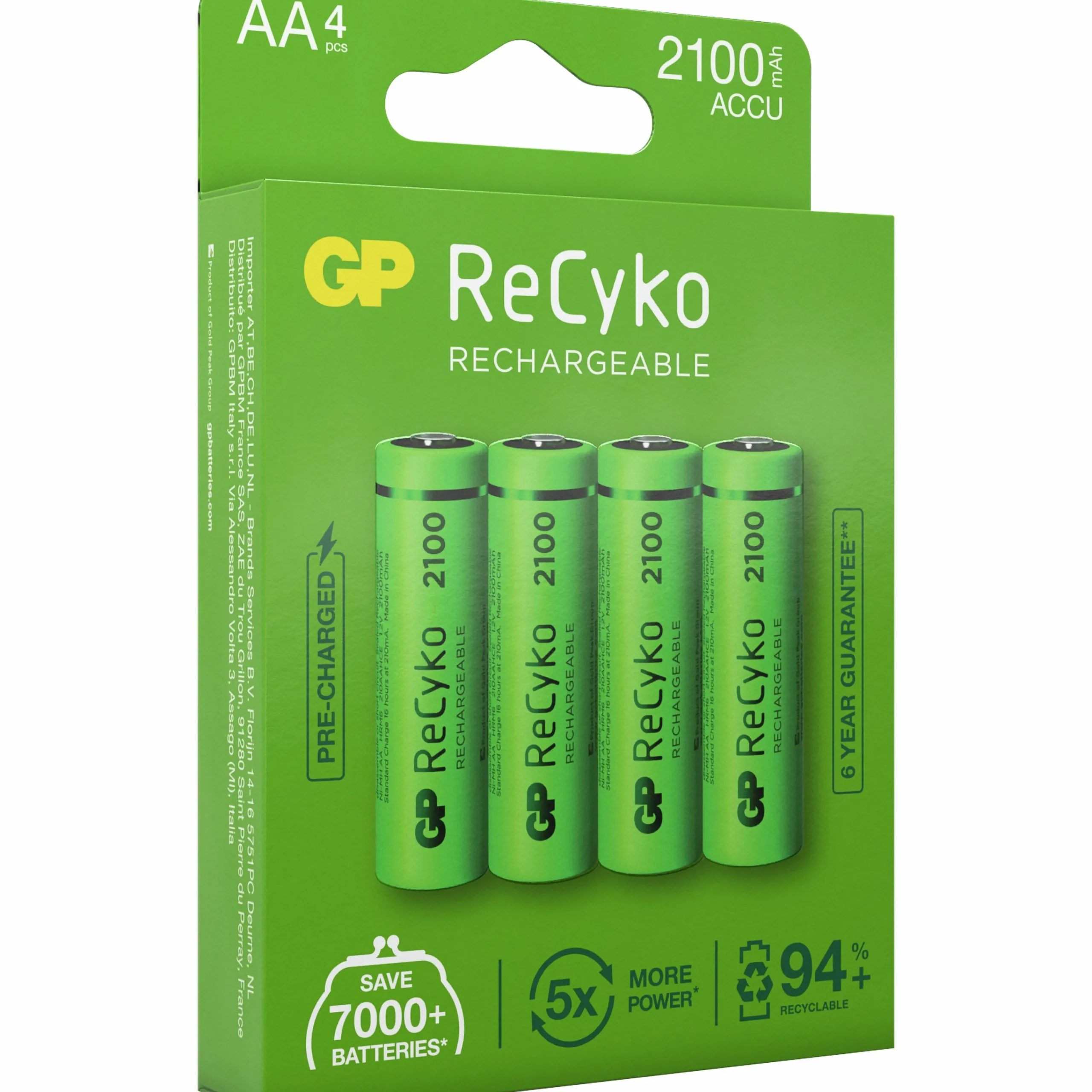 Batteri ReCyko 2100 Laddningsbart AA 4-p>GP Batteries Clearance