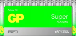 Batteri Super Alkaline AAA/LR03 20-p>GP Batteries