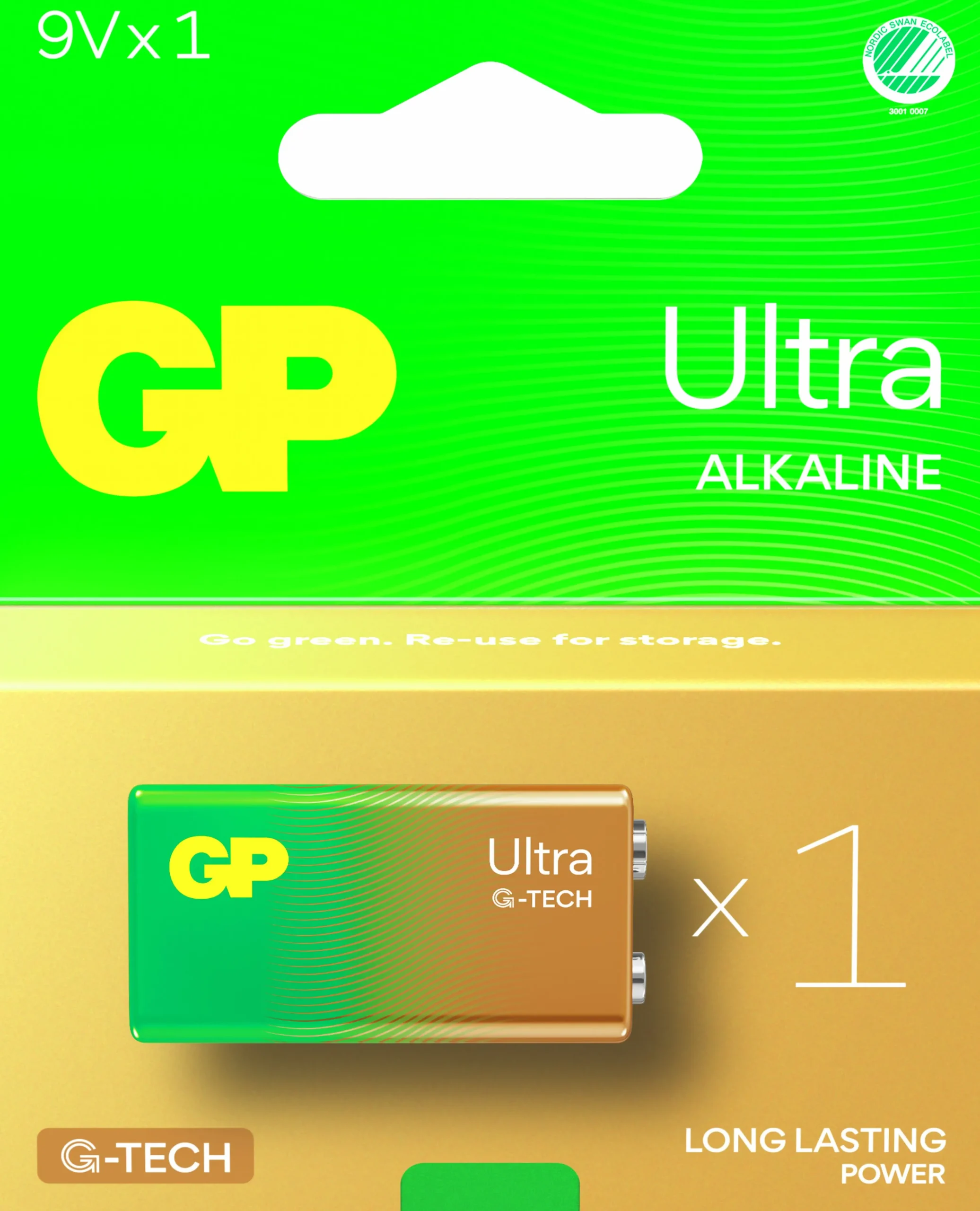 Batteri Ultra Alkaline 9V/6LF22 1-p>GP Batteries Clearance