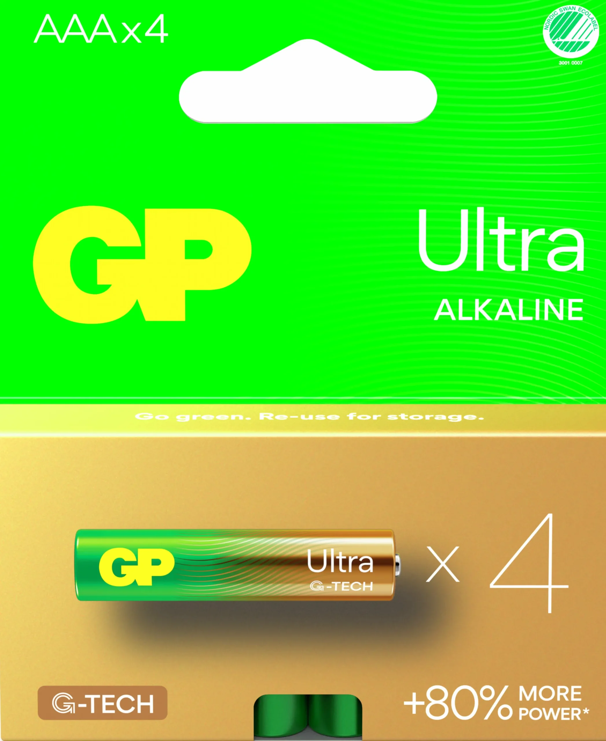 Batteri Ultra Alkaline AAA/LR03 4-p>GP Batteries New