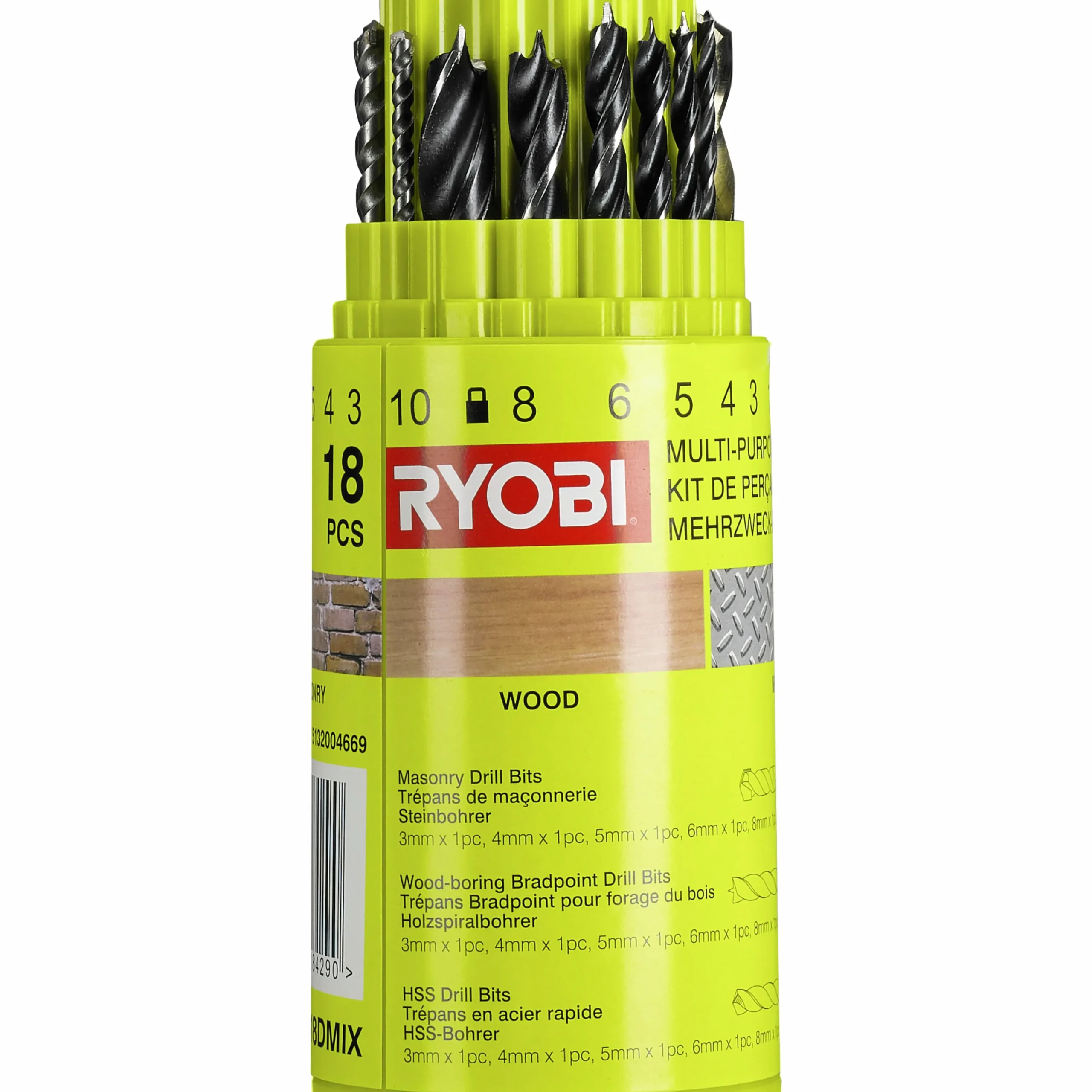 Borrsats RAK18DMIX Mix 18 delar>Ryobi