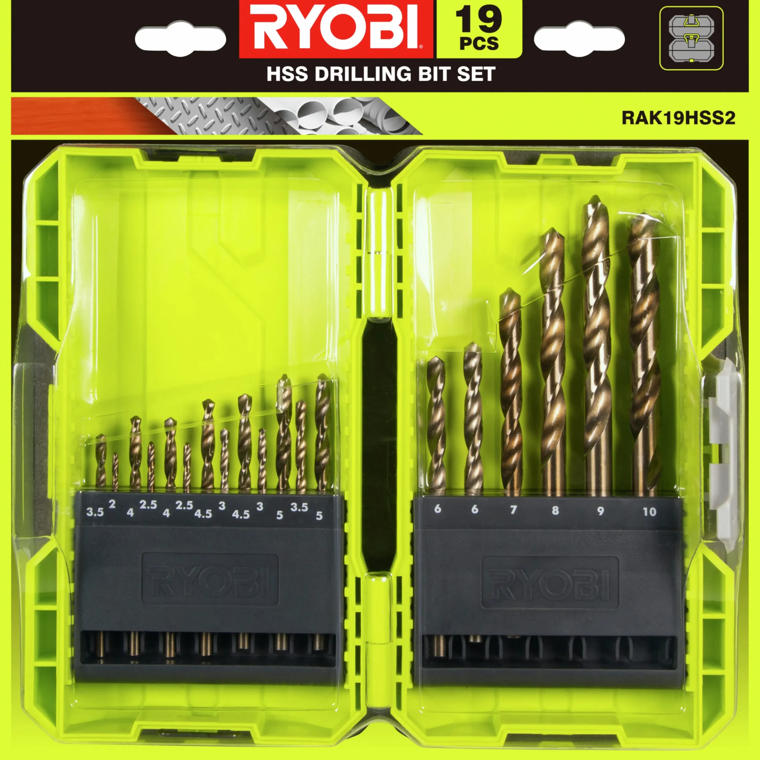 Borrset HSS Titan RAK19HSS2 18 delar>Ryobi Clearance