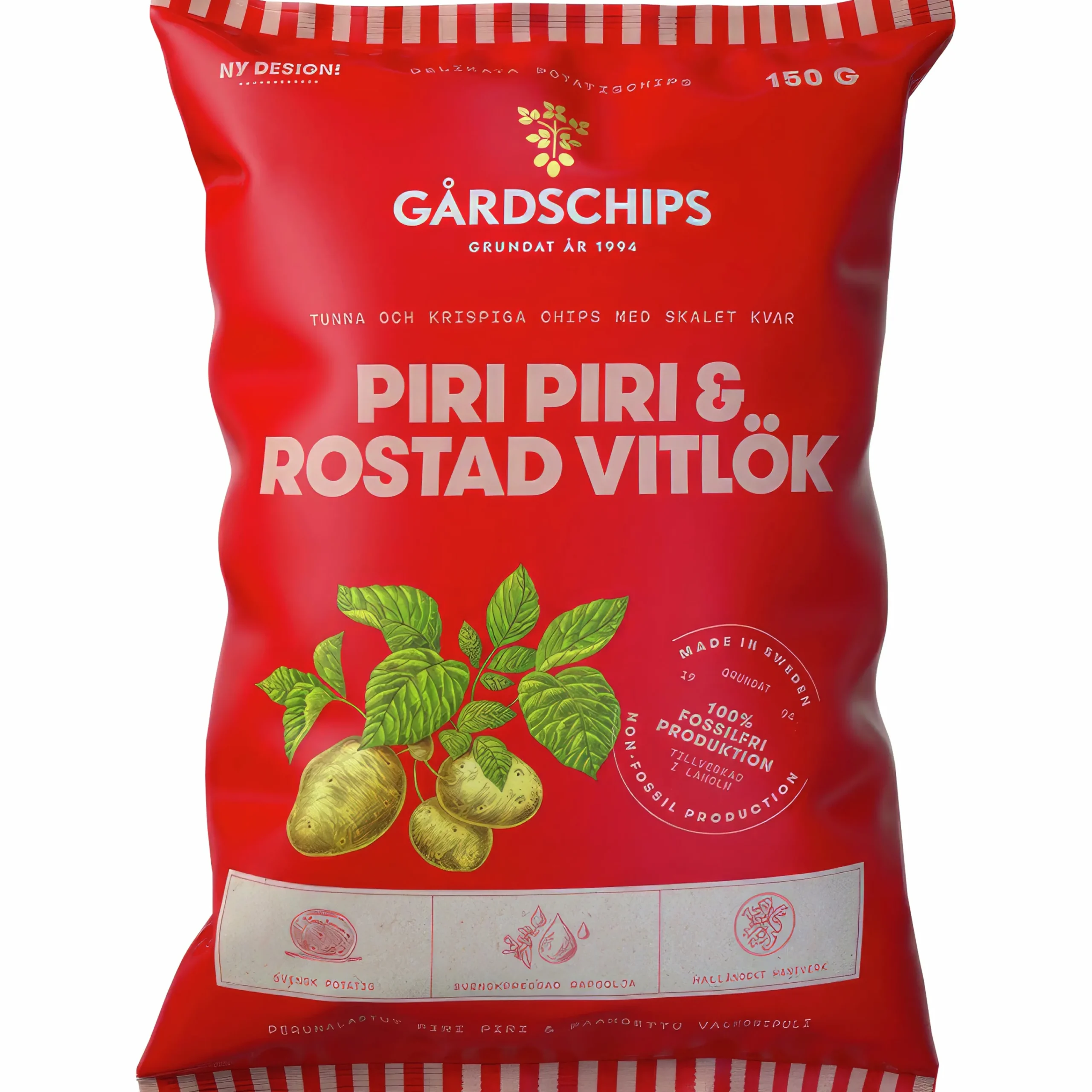 Chips Piri Piri och Rostad vitlök 150g>Gårdschips New