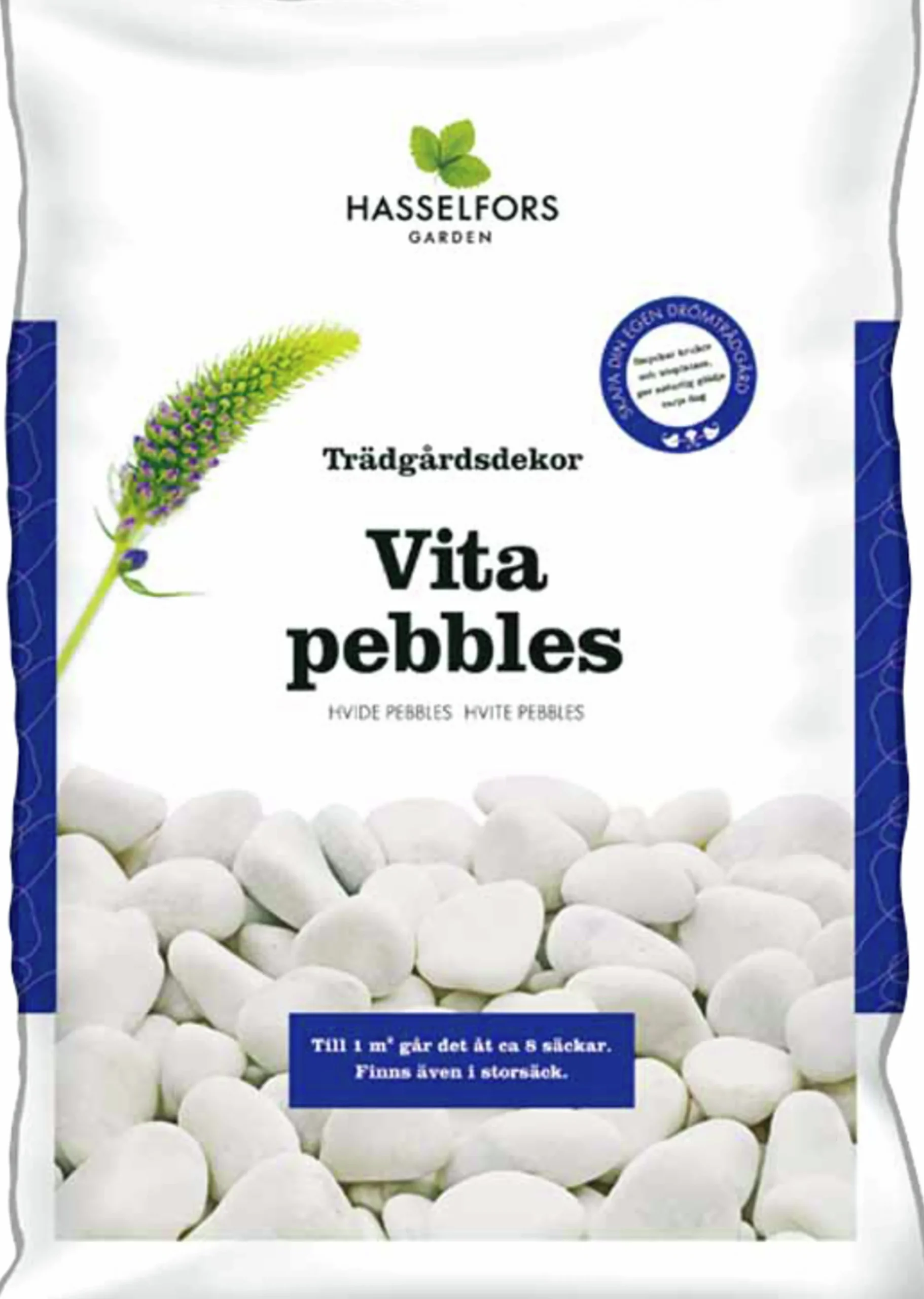 Dekorsten Hasselfors Vita pebbles 7kg>Hasselfors Garden Discount