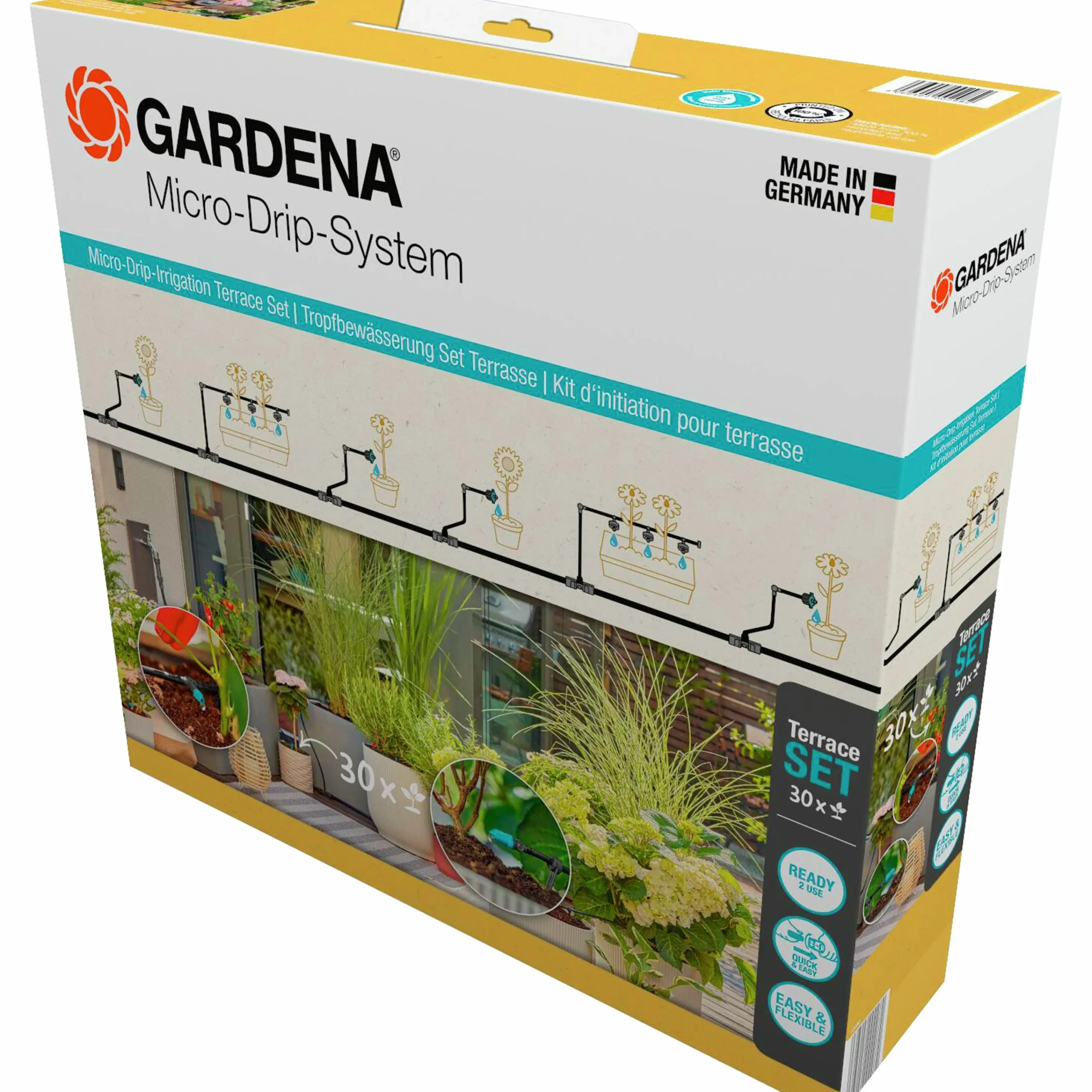 Droppbevattning MicroDrip Terrass Startset>Gardena Discount