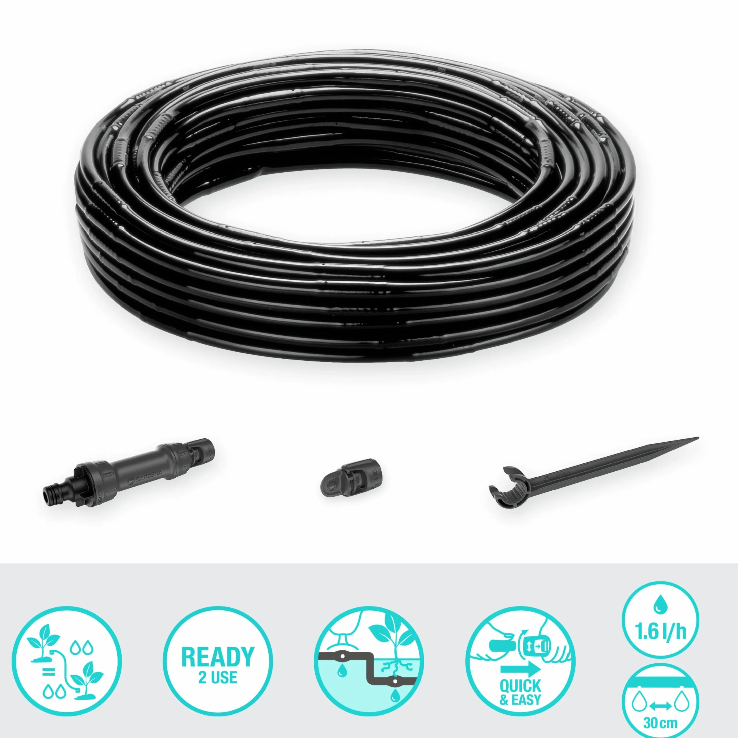 Droppslang MicroDrip Ovan/Under jord Set 25m>Gardena Best