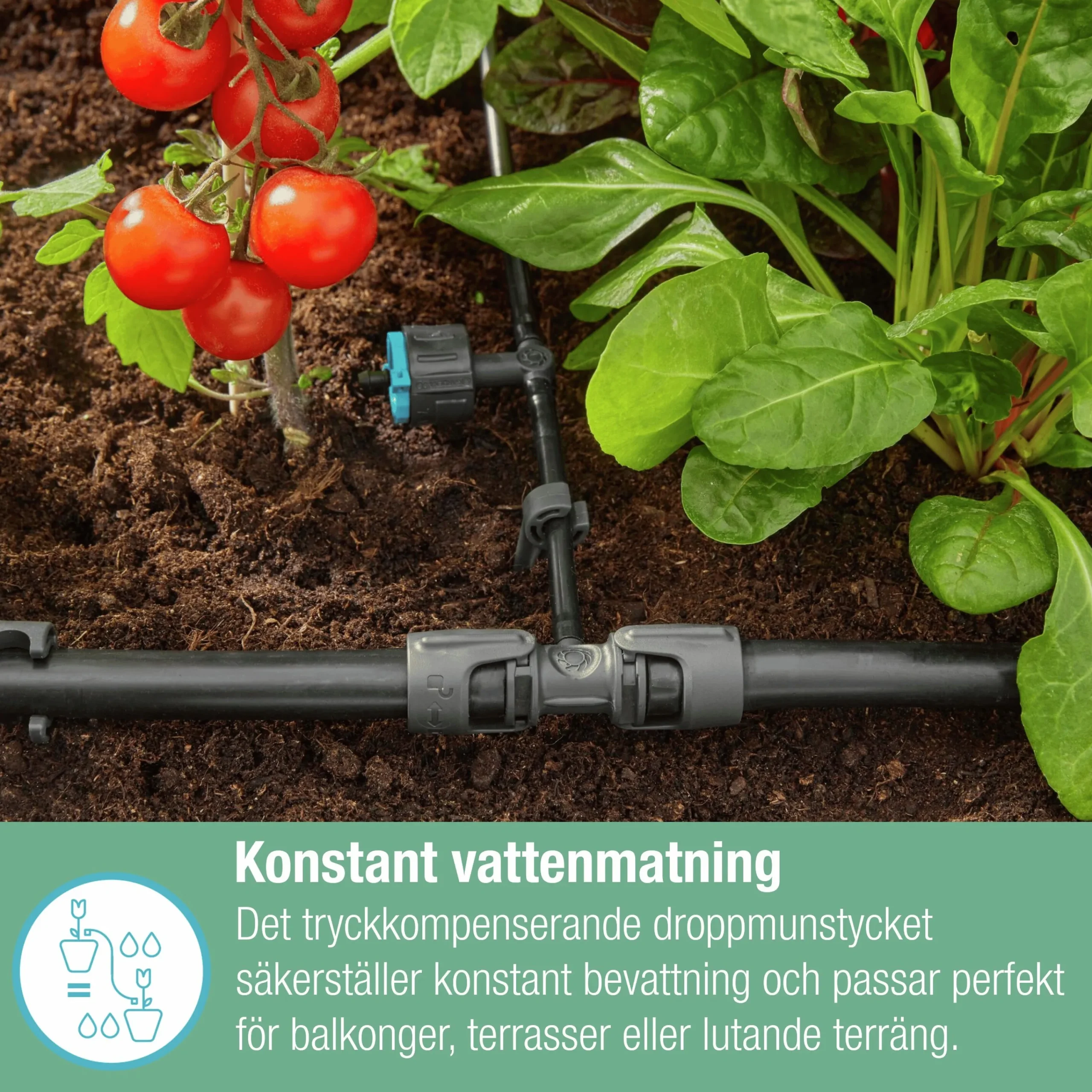 Droppspridare MicroDrip Ställbar Tryckreglerande>Gardena