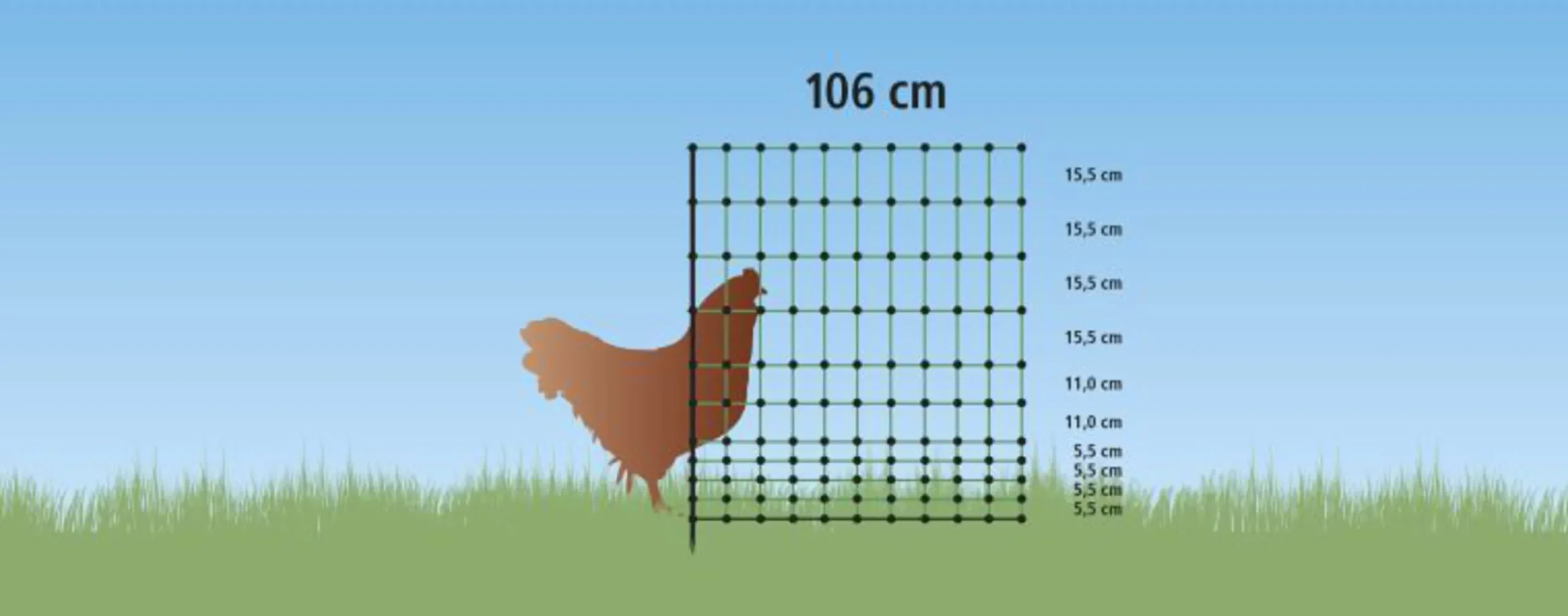 Elstängselnät höns 106cm 50m>Kerbl Best