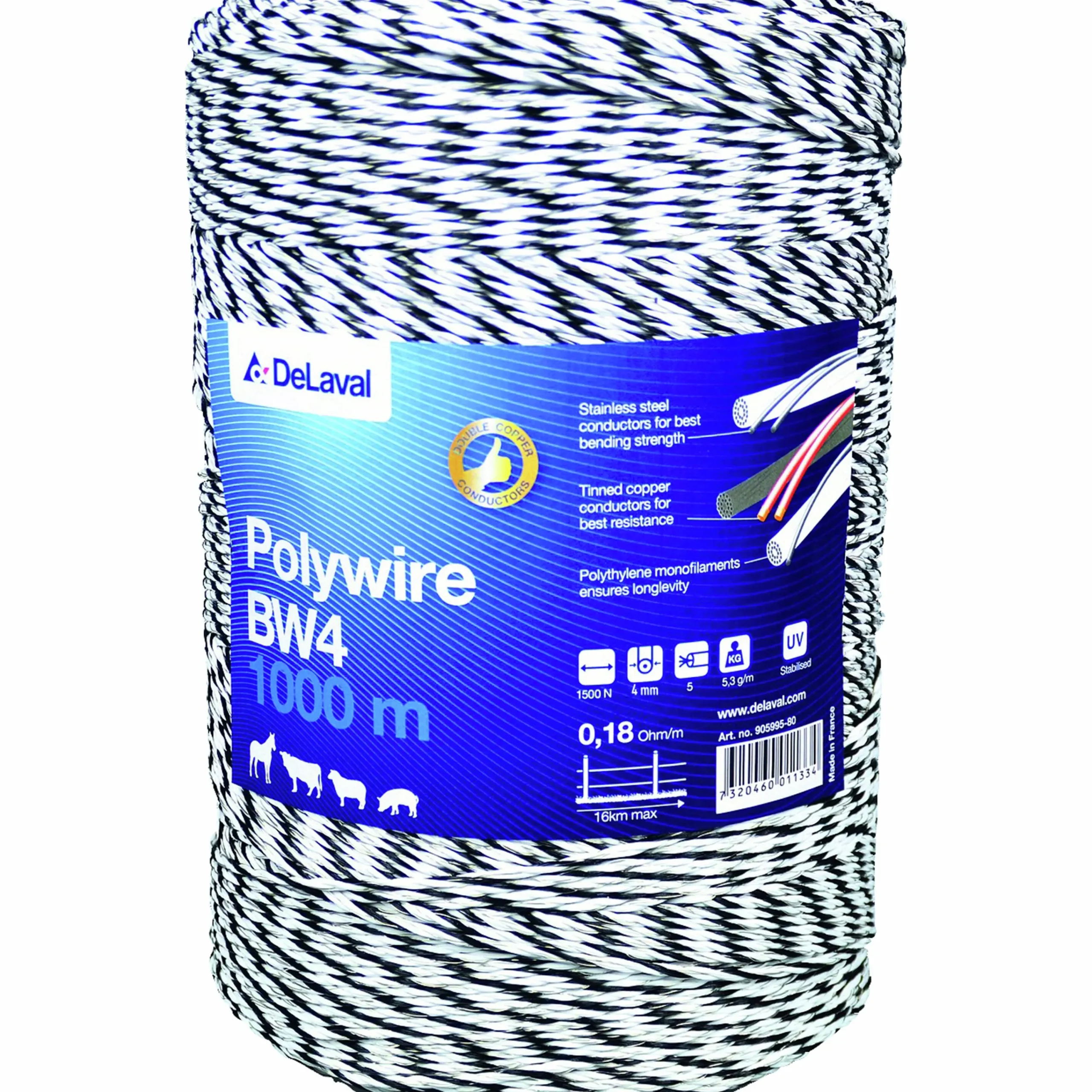 Eltråd Poly BW4 4mmx1000m>DeLaval Online