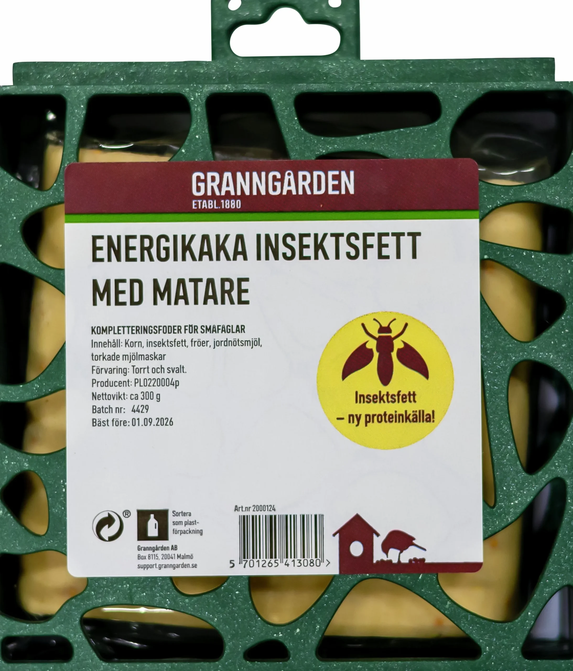 Fågelmat Energikaka med insektsfett 300g>Granngården Best