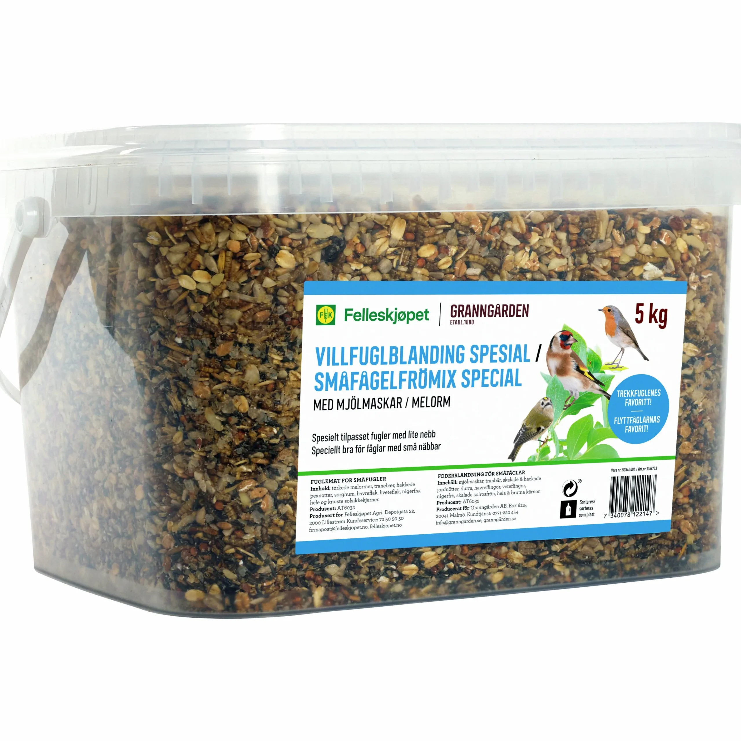 Fågelmat Småfågelfrömix Special Mjölmaskar 5kg>Granngården Sale