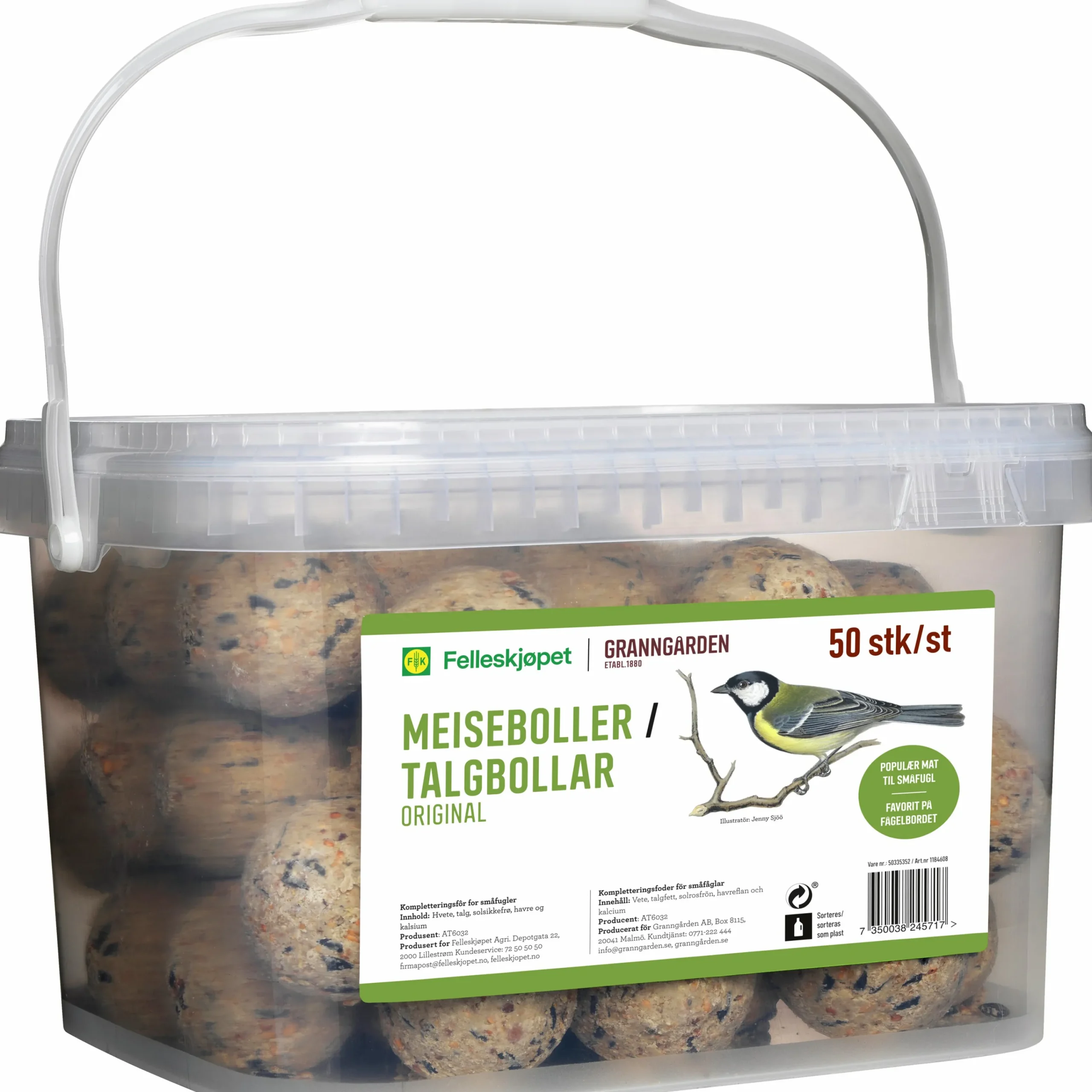 Fågelmat Talgbollar Original 90g 50-p>Granngården Best