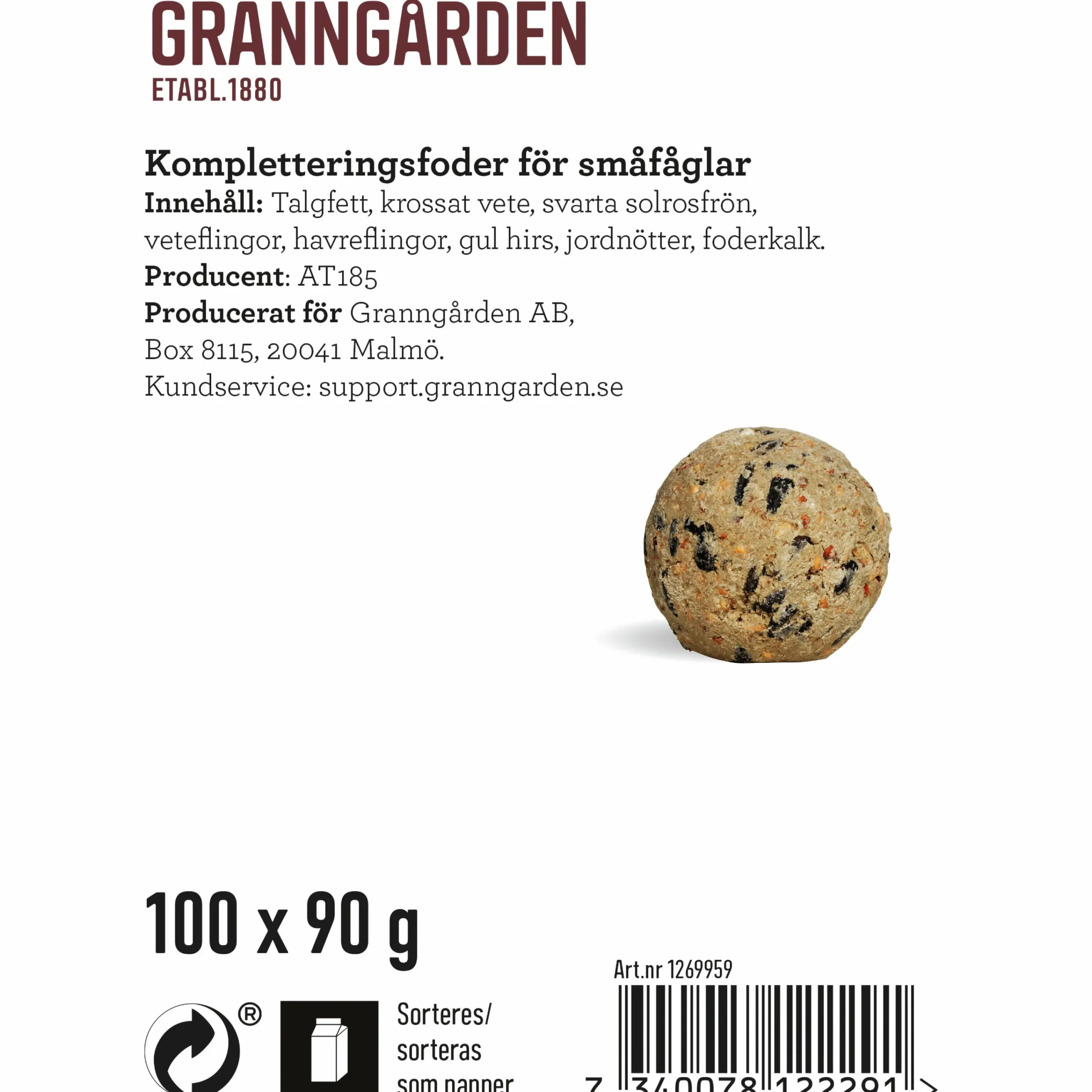 Fågelmat Talgbollar 90g 100-p>Granngården Discount