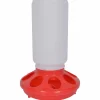 Foderautomat Höns Stående Plast Röd/Vit 1kg>Willab Online