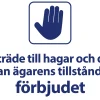 Förbudsskylt 'Tillträde till hagar och djur förbjudet' vit/blå 21x15cm>Ses and Le Hot