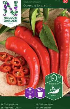 Fröer Chilipeppar Cayenne Long Slim>Nelson Garden