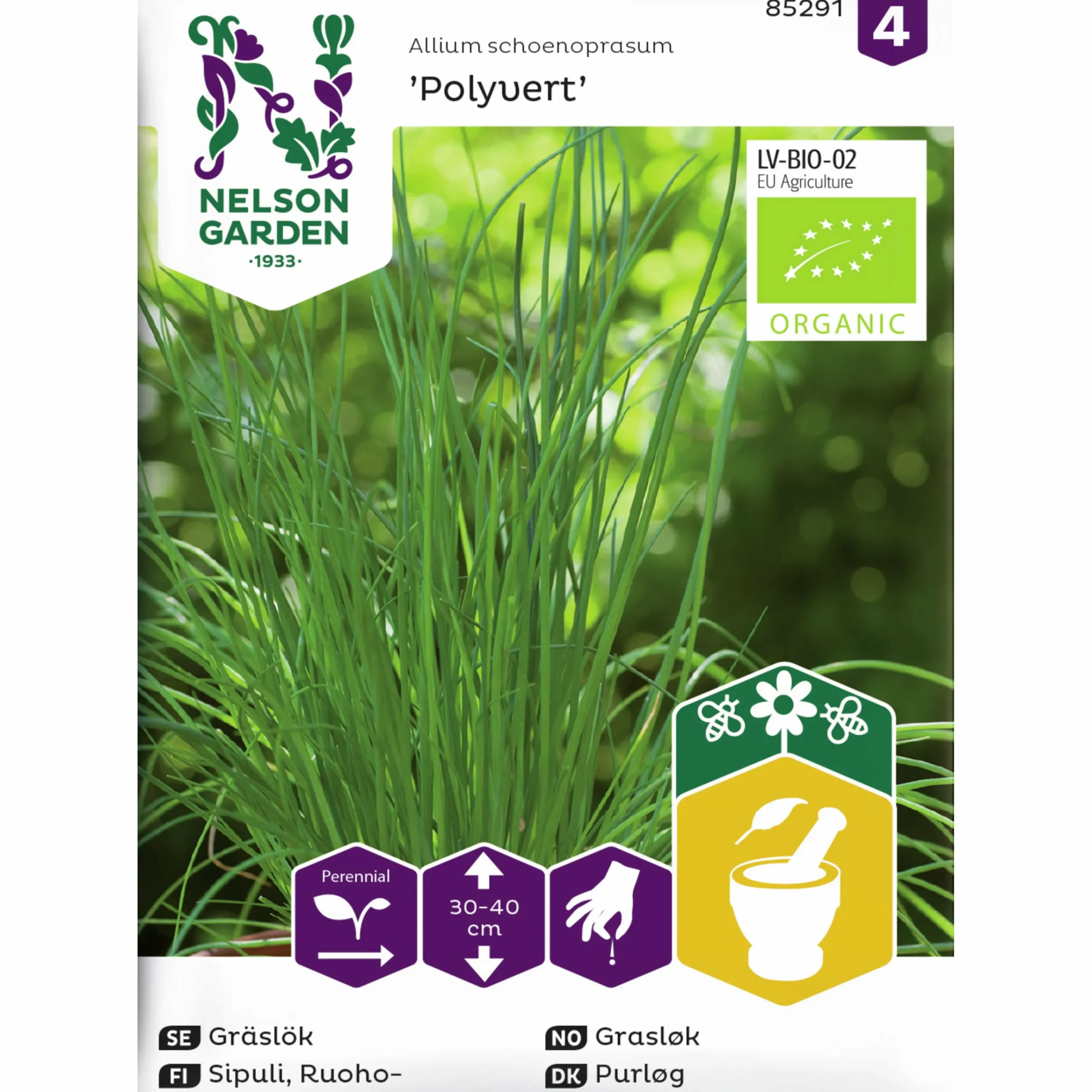 Fröer Gräslök Vanlig Polyvert Organic>Nelson Garden New