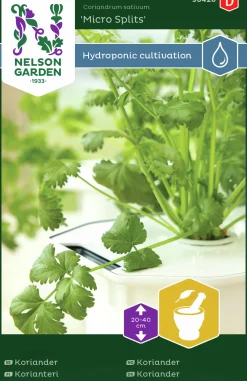 Fröer Koriander MicroSplits Hydroponisk odling>Nelson Garden Best