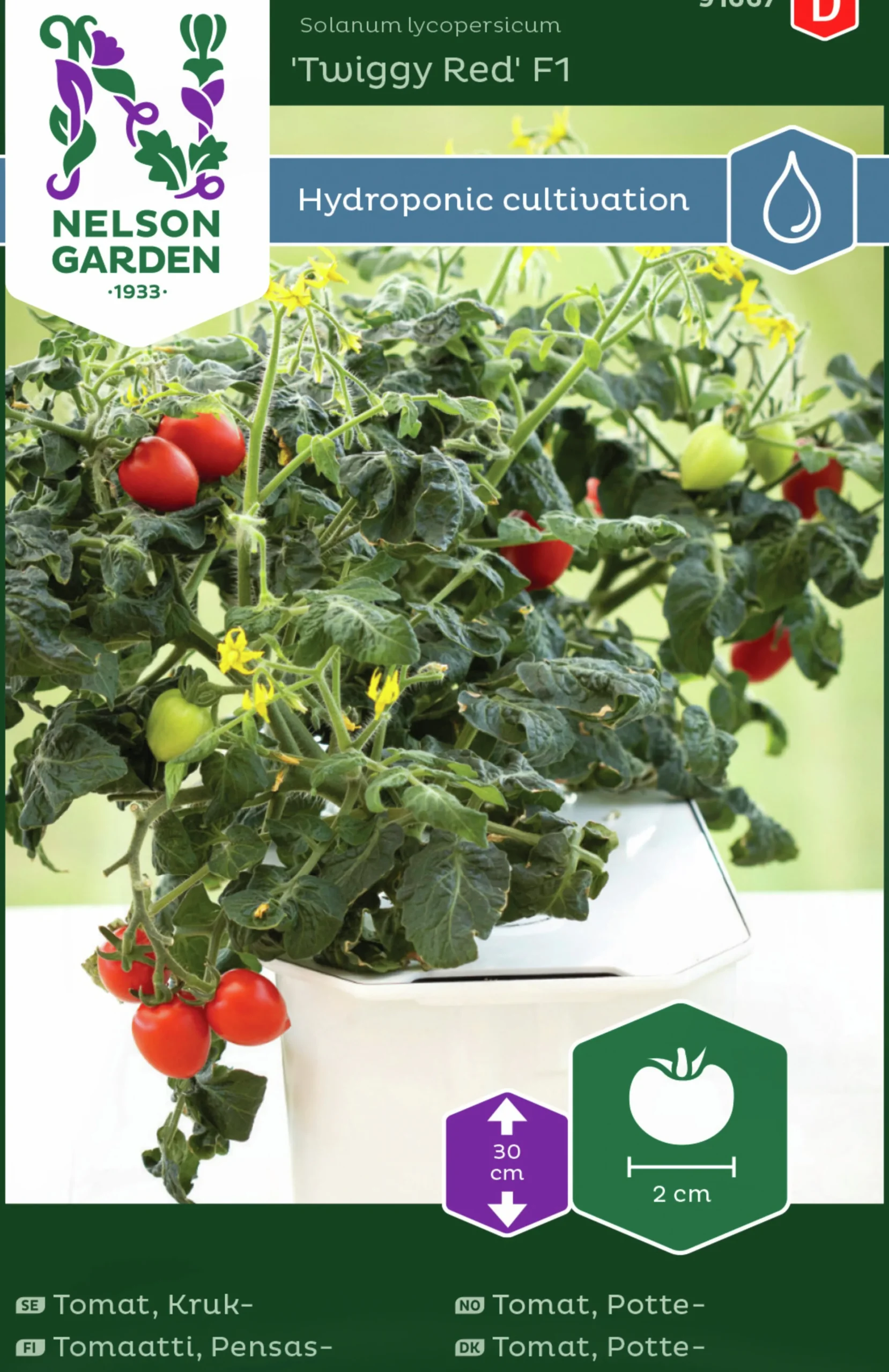 Fröer Kruktomat Twiggy Red Hydroponisk odling>Nelson Garden Discount