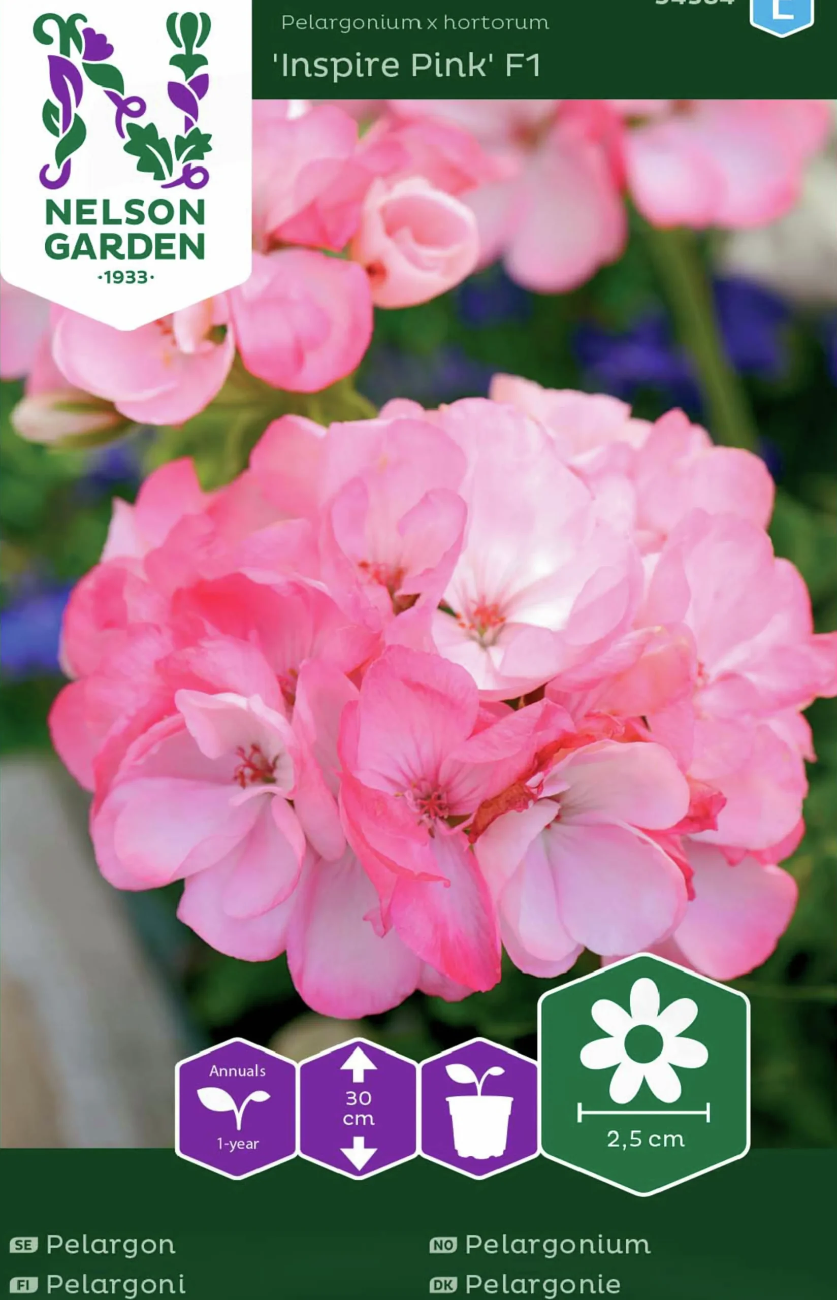 Fröer Pelargon Inspire Pink F1 Rosa>Nelson Garden Best