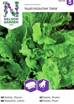 Fröer Plocksallat Australischer Gele Såband>Nelson Garden Clearance