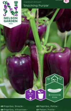 Fröer Snackpaprika Snacking Purple>Nelson Garden Clearance
