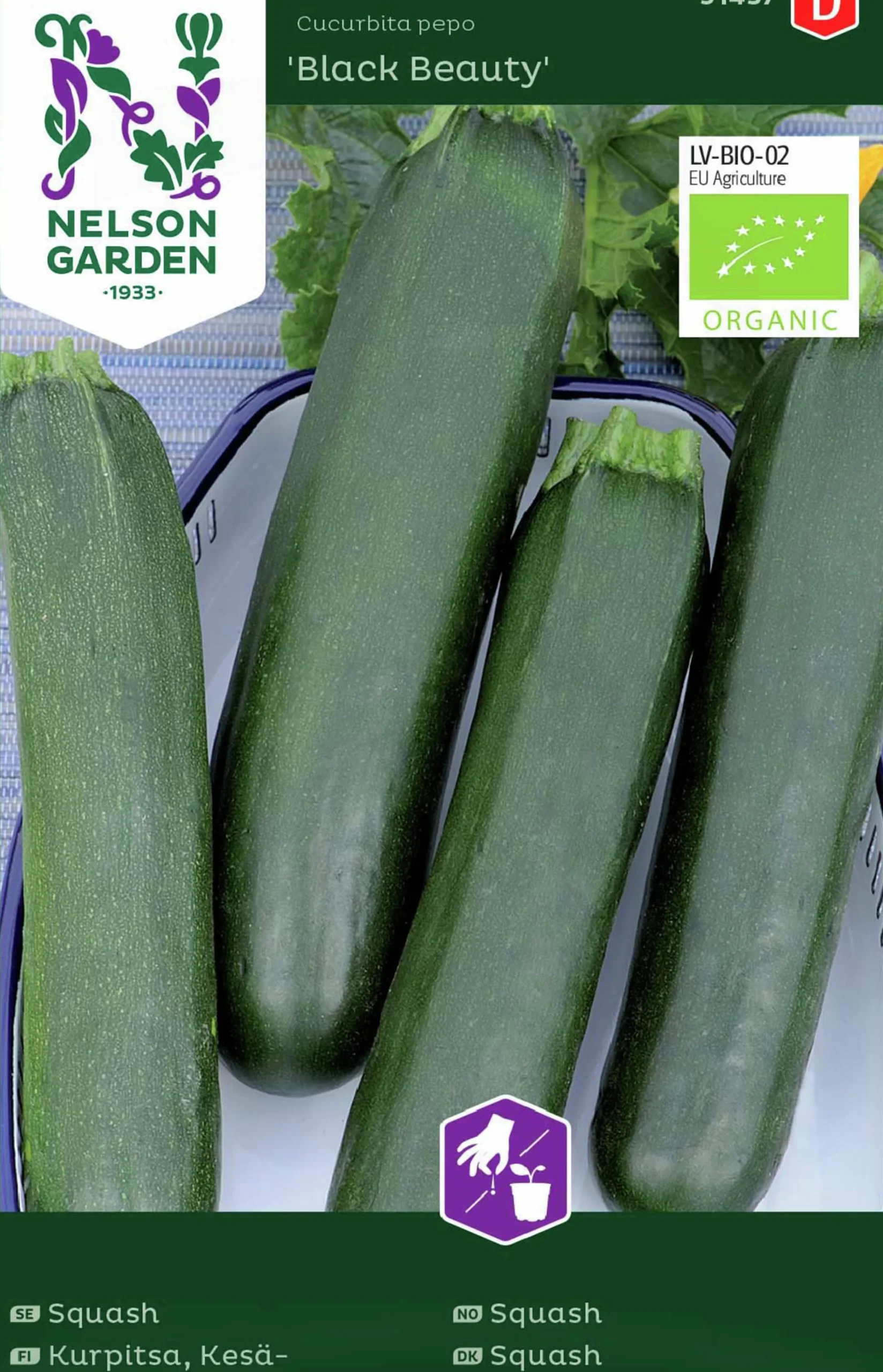 Fröer Squash Black Beauty Organic>Nelson Garden Clearance