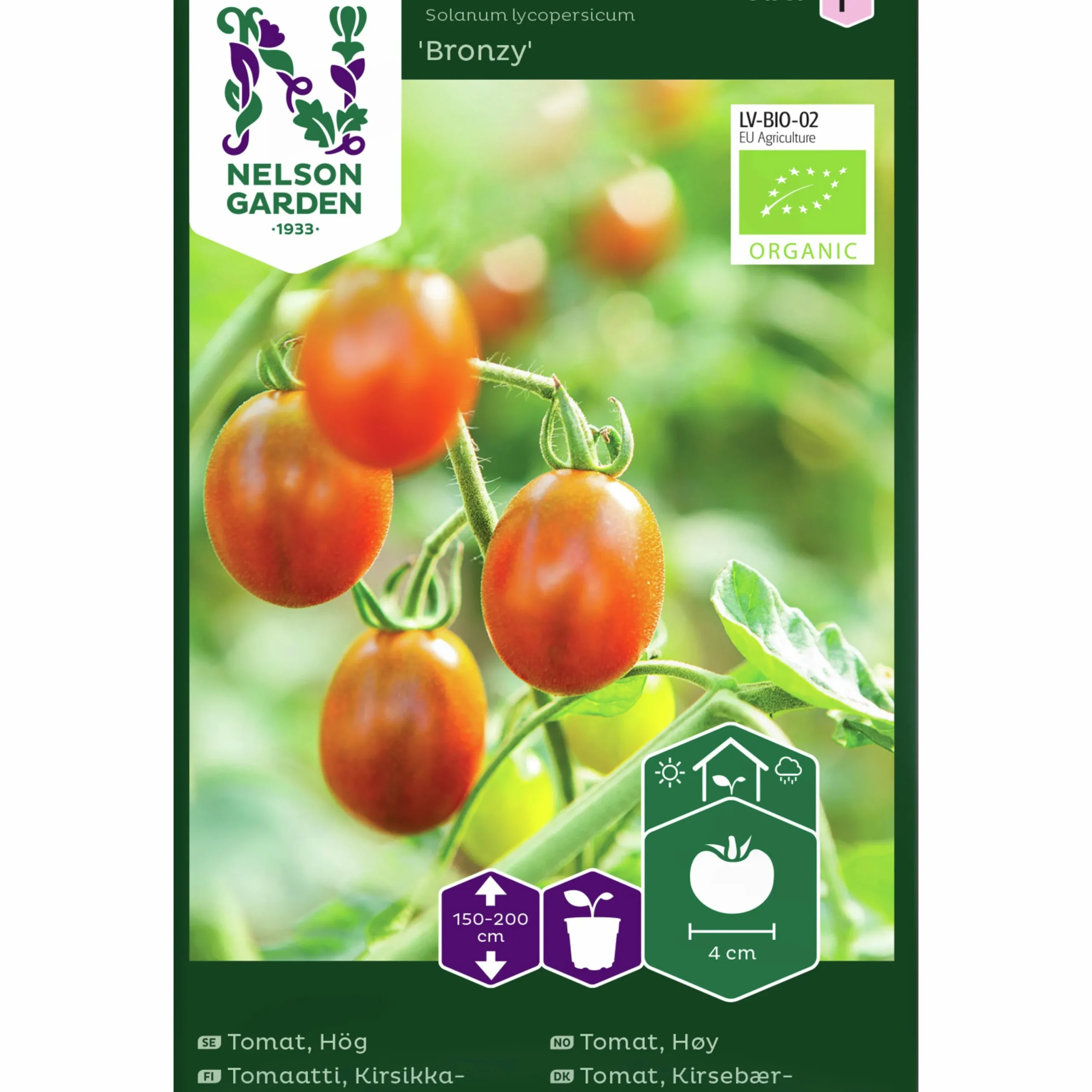 Fröer Tomat Hög Bronzy Organic>Nelson Garden Hot