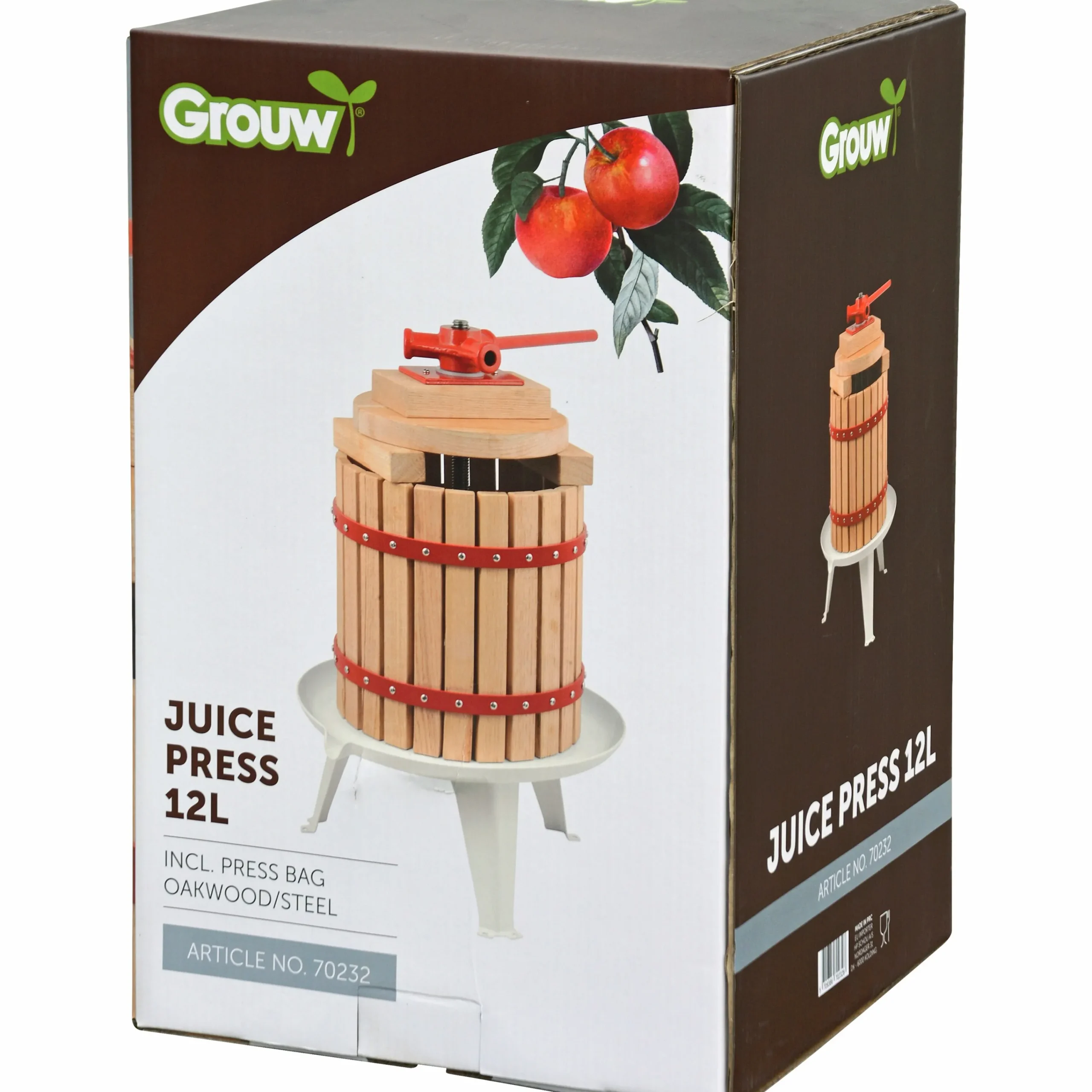 Fruktpress Rostfri/Ek 12L>Grouw Best