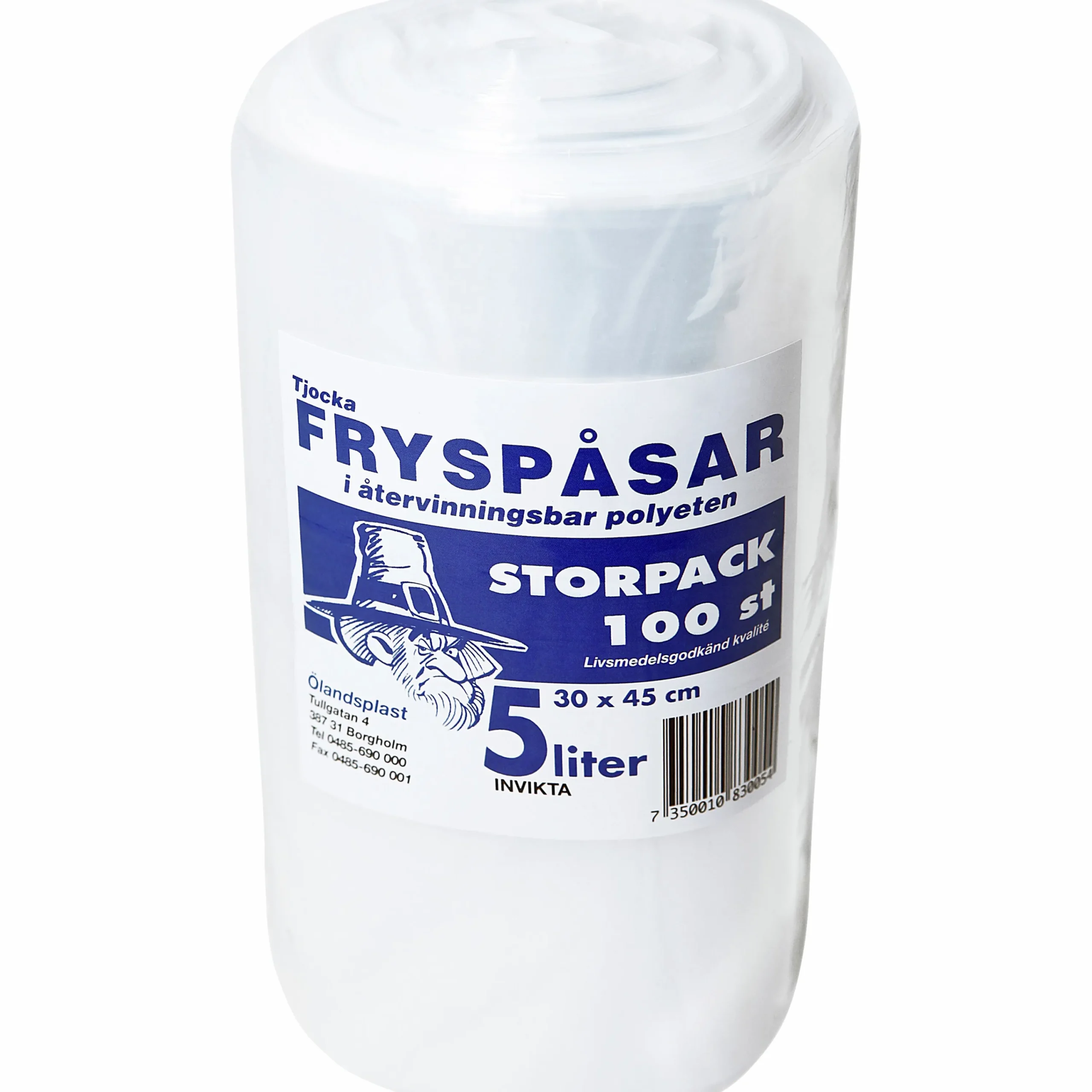 Fryspåsar sidoinvikta 5L 30x45cm 100-p>Ölandsplast Online