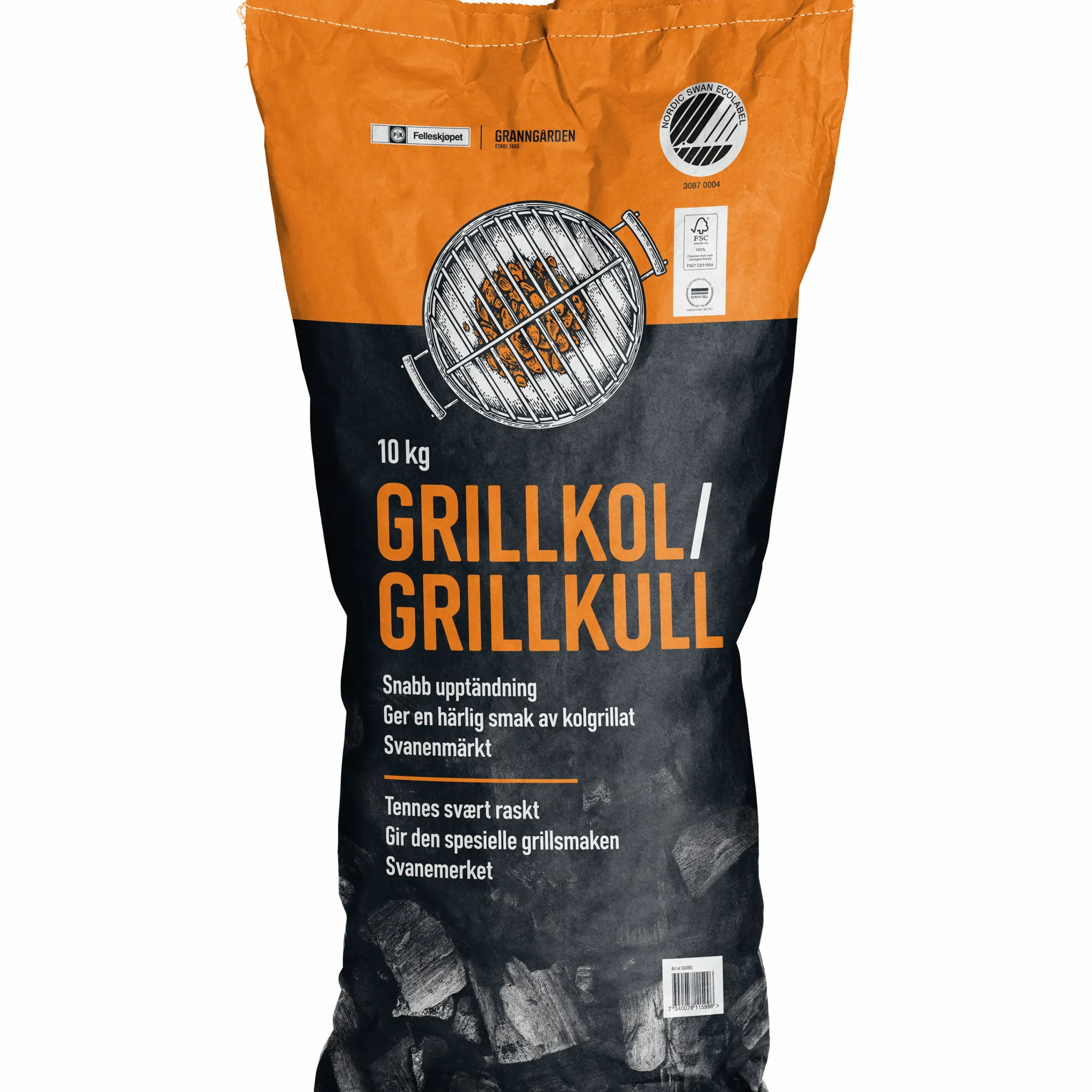 Grillkol Svanenmärkt 10kg>Granngården Discount