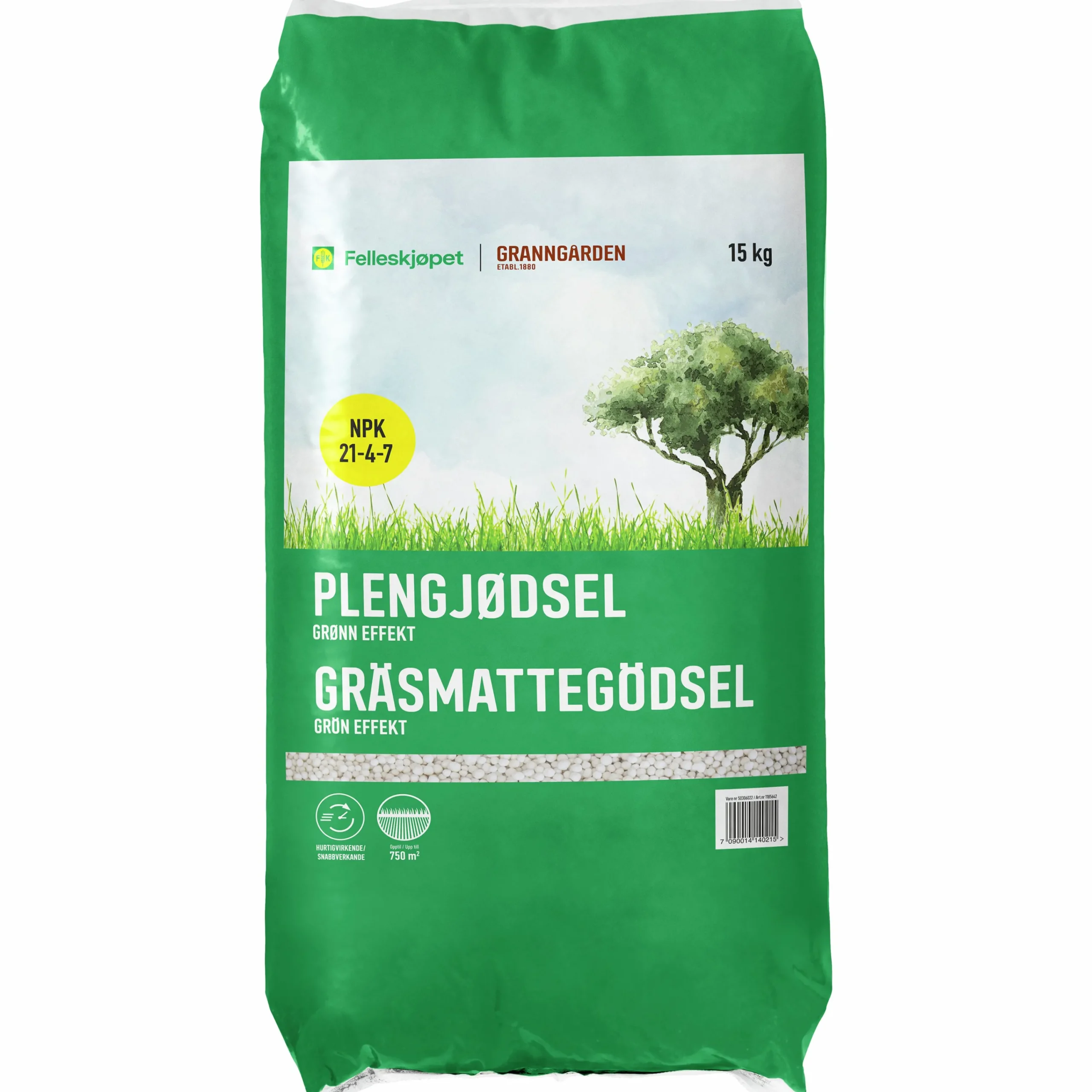 Gräsgödsel Grön Effekt 15kg>Granngården Hot