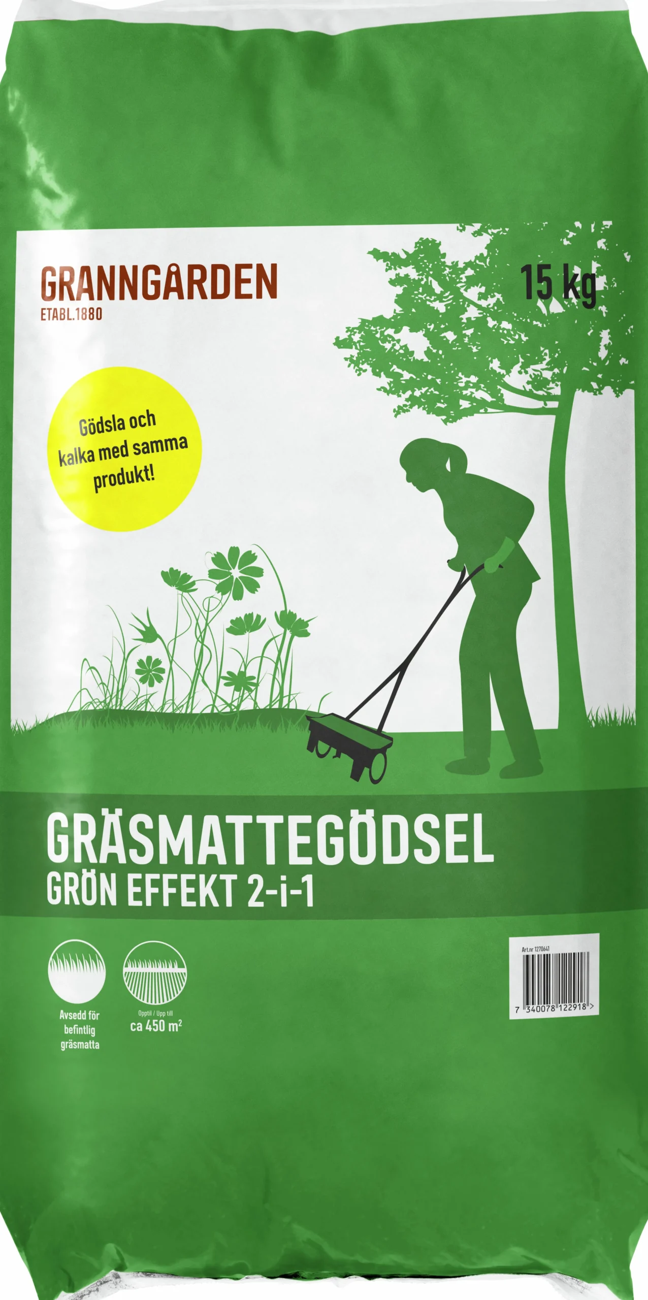Gräsmattegödsel Grön Effekt 2-i-1 15kg>Granngården Best
