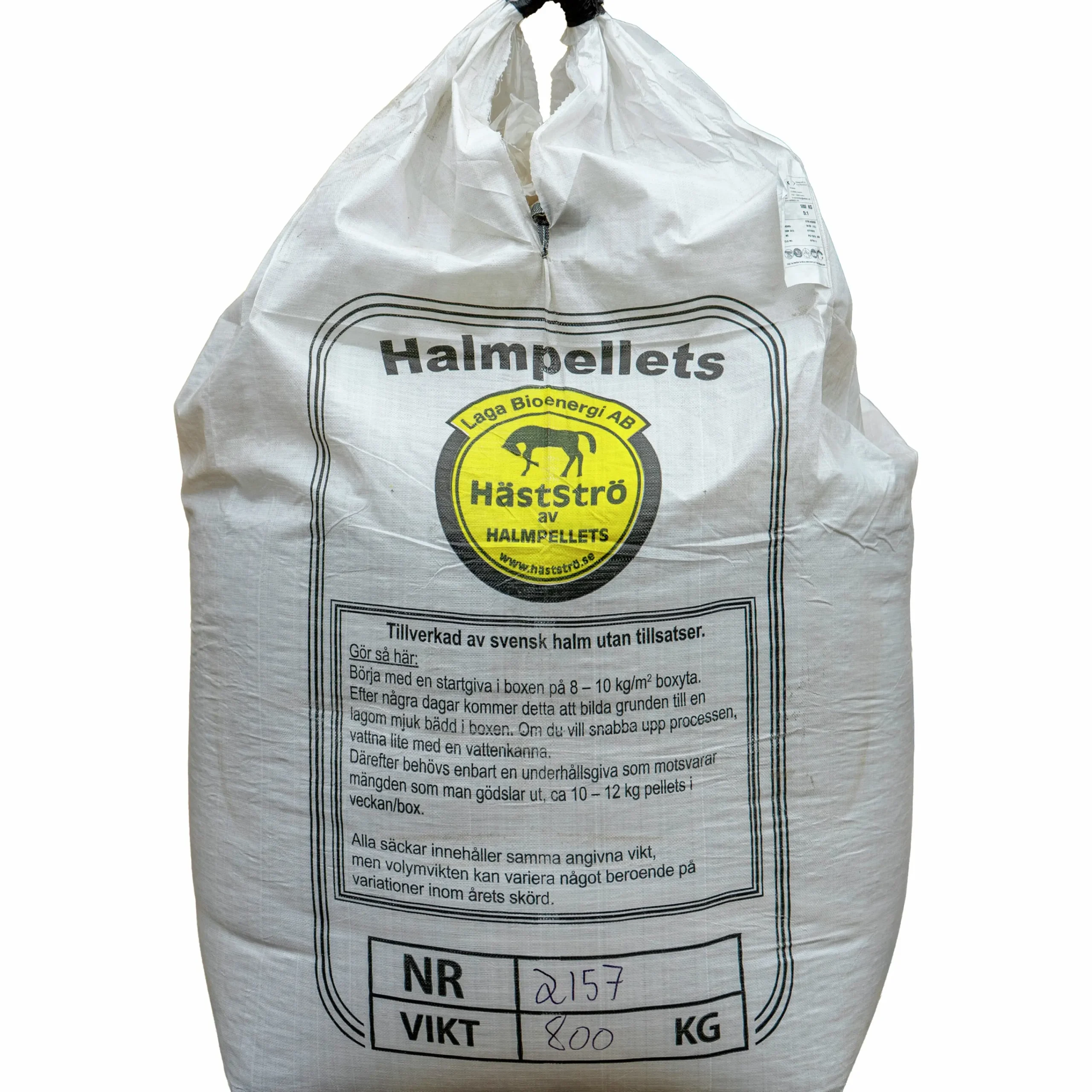 Halmpellets Big Bag 800kg (hemleverans)>Laga Bioenergi