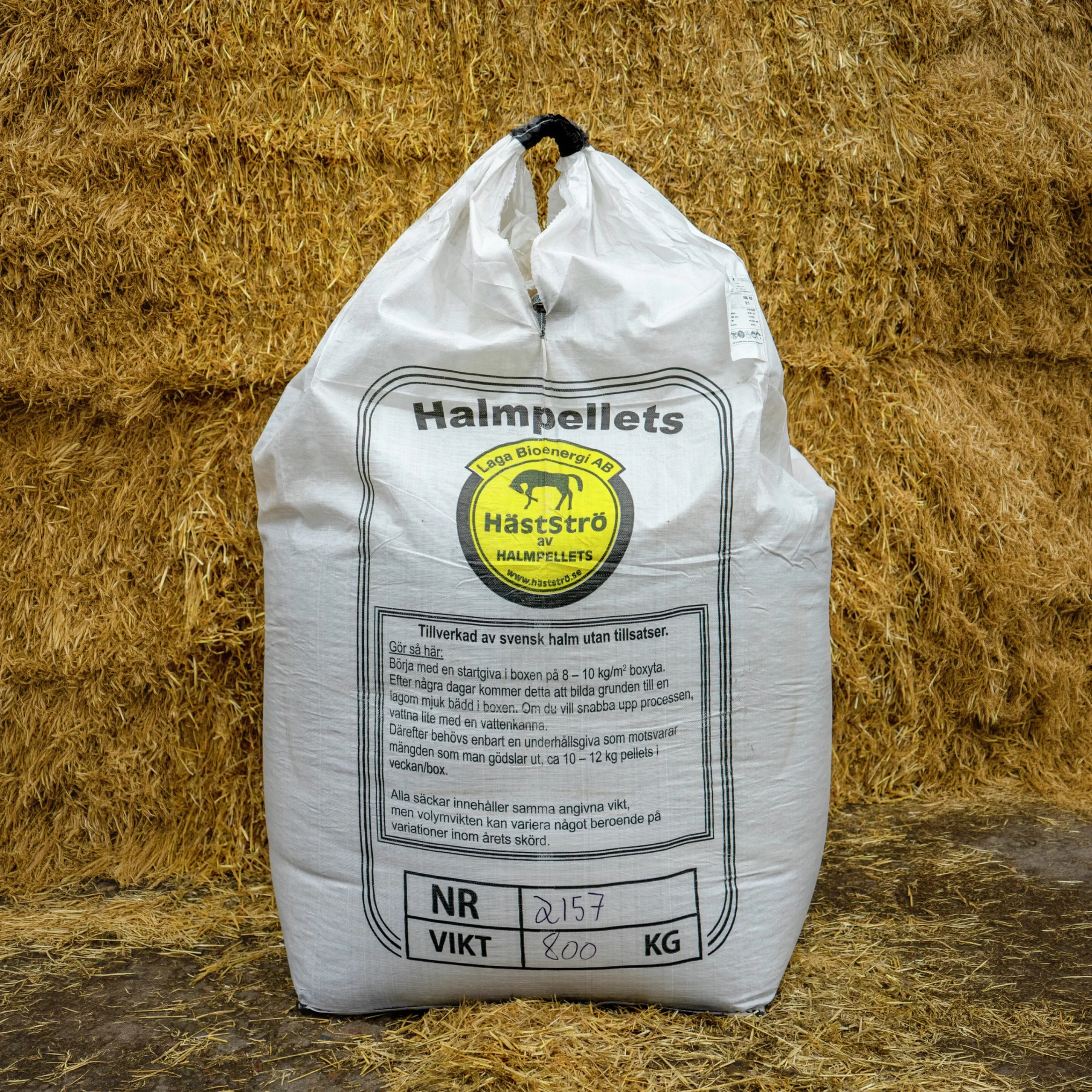 Halmpellets Big Bag 800kg (hemleverans)>Laga Bioenergi
