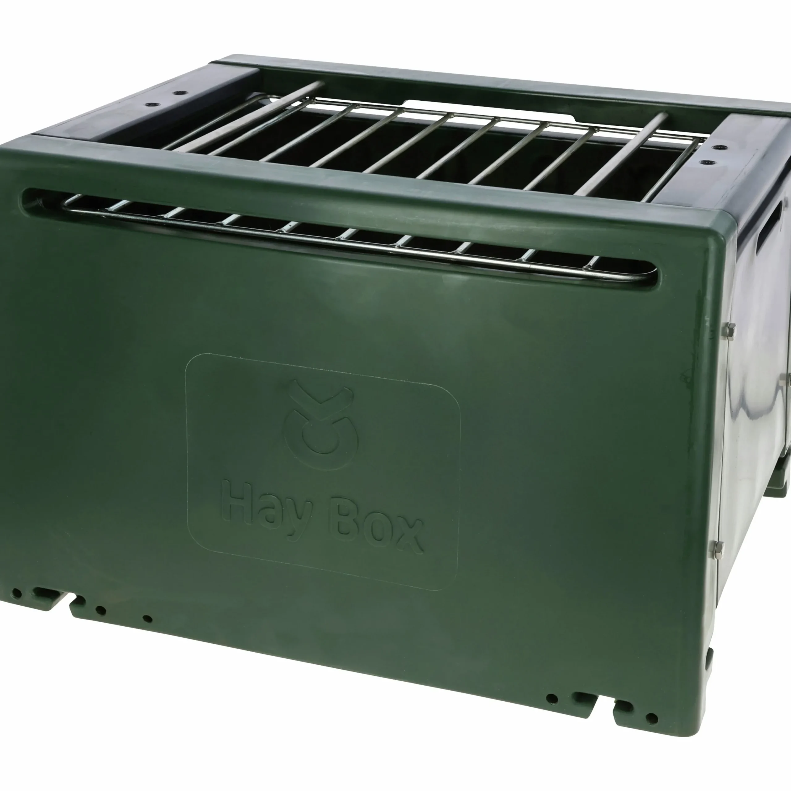 Höbox Slowfeeder med galler grön 80x61x56cm>Kerbl
