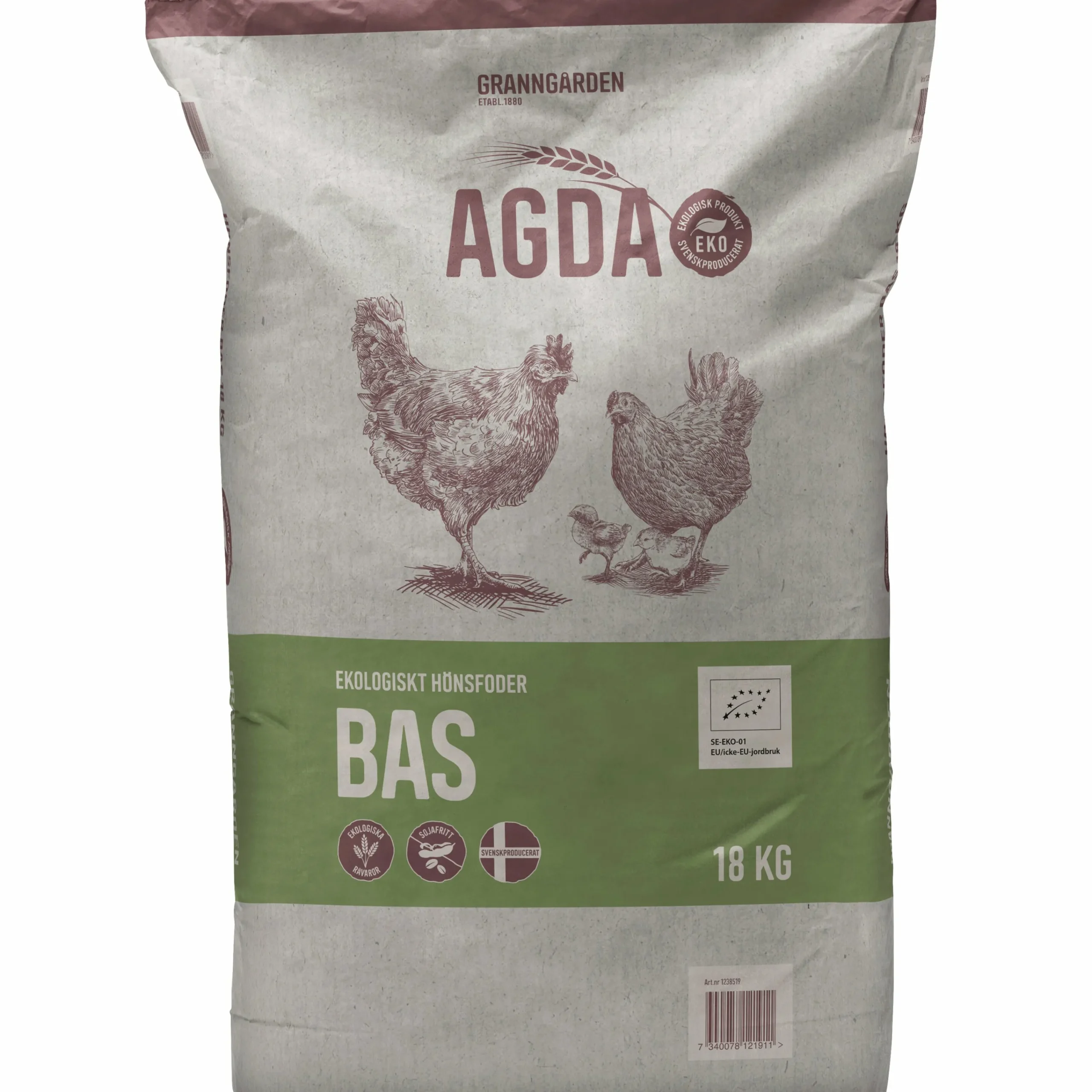 Hönsfoder Agda Bas Pellets 18kg>Granngården Discount