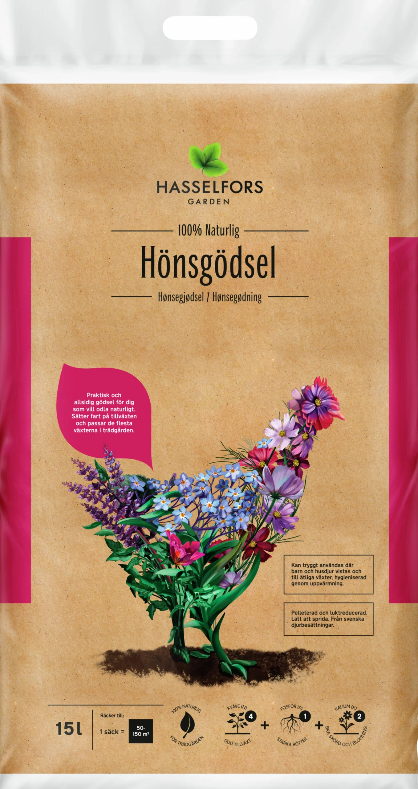 Hönsgödsel Hasselfors 15L>Hasselfors Garden New