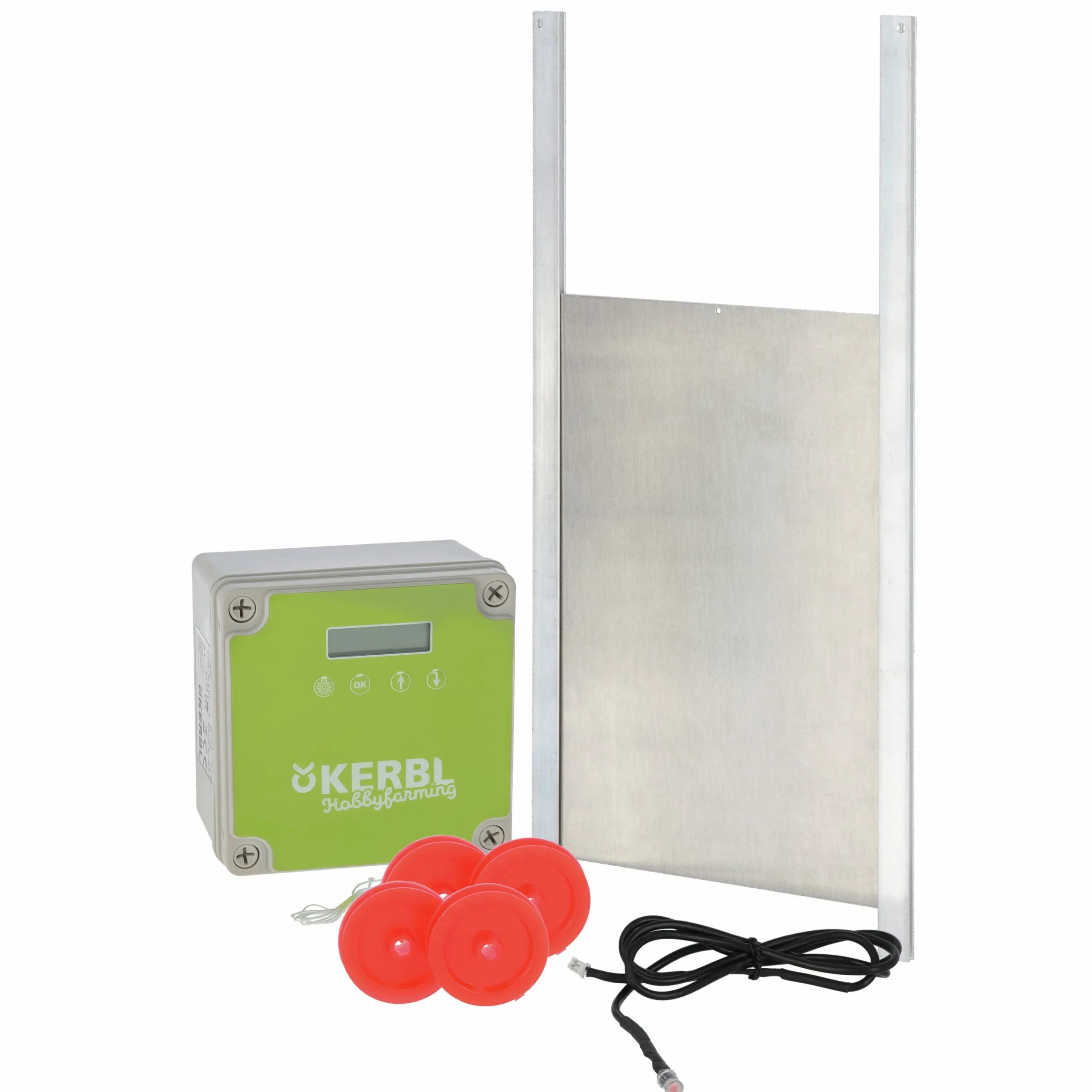 Hönslucka med automatisk lucköppnare 430x400mm>Kerbl Outlet