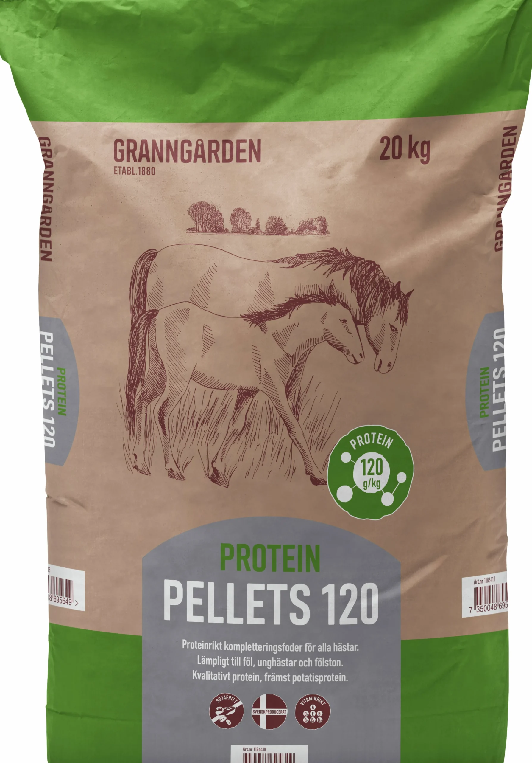 Hästfoder Protein Pellets 120 20kg>Granngården Hot