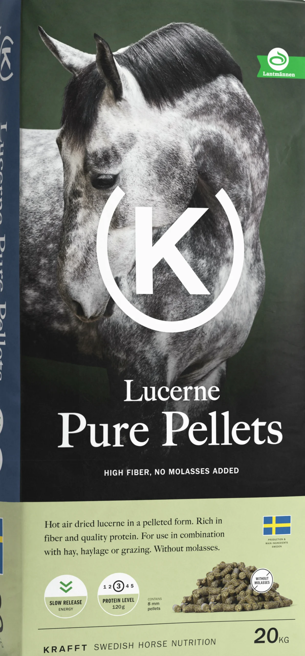 Hästfoder Lucerne Pure pellets 20kg>Krafft Online