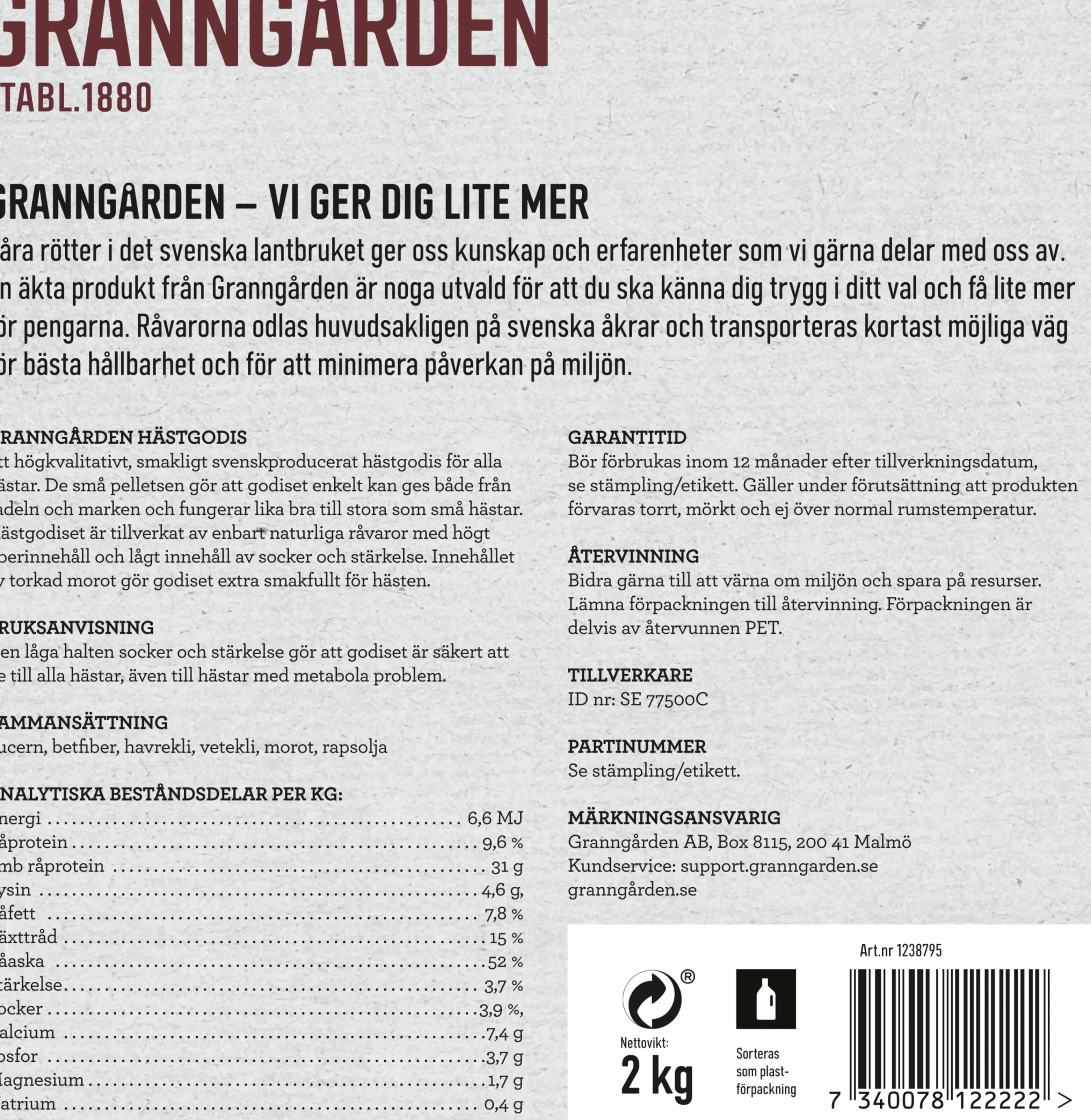 Hästgodis Morot 2kg>Granngården
