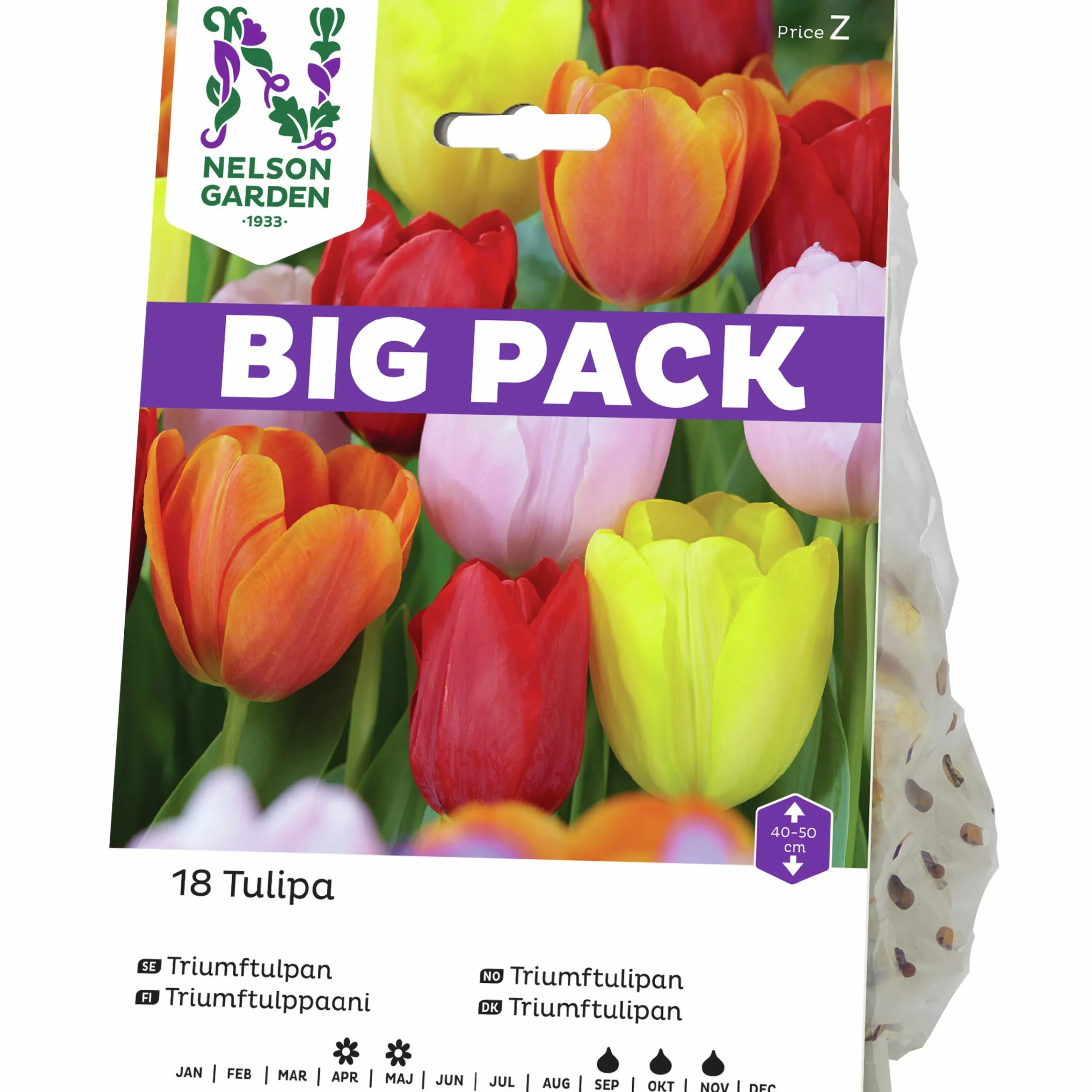 Höstlök Triumftulpan Mix färg Big Pack>Nelson Garden Hot
