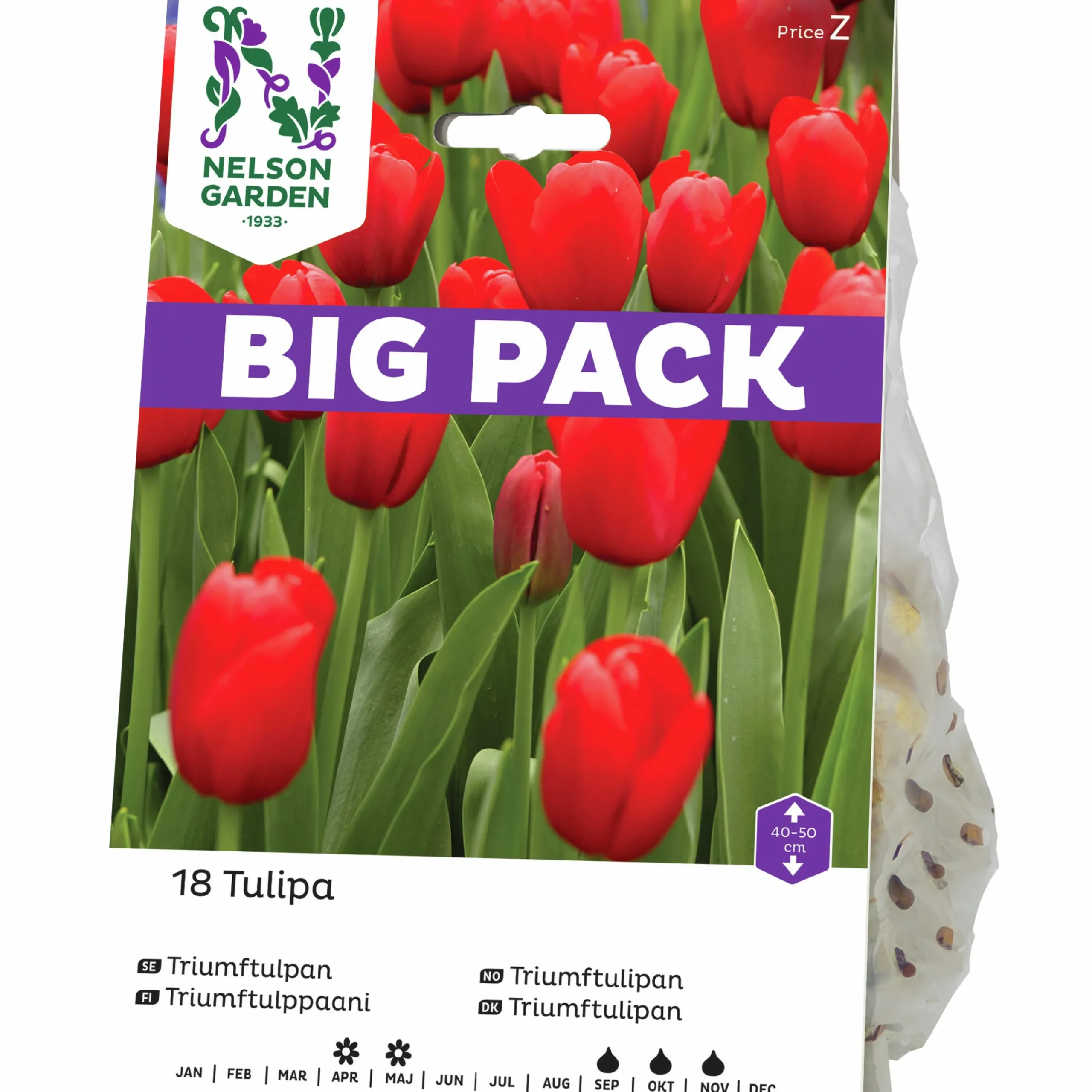 Höstlök Triumftulpan Röd Big Pack>Nelson Garden Hot