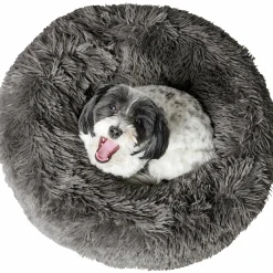 Hundbädd Loppa Donut Fluffig Antracitgrå 60cm>Hunter