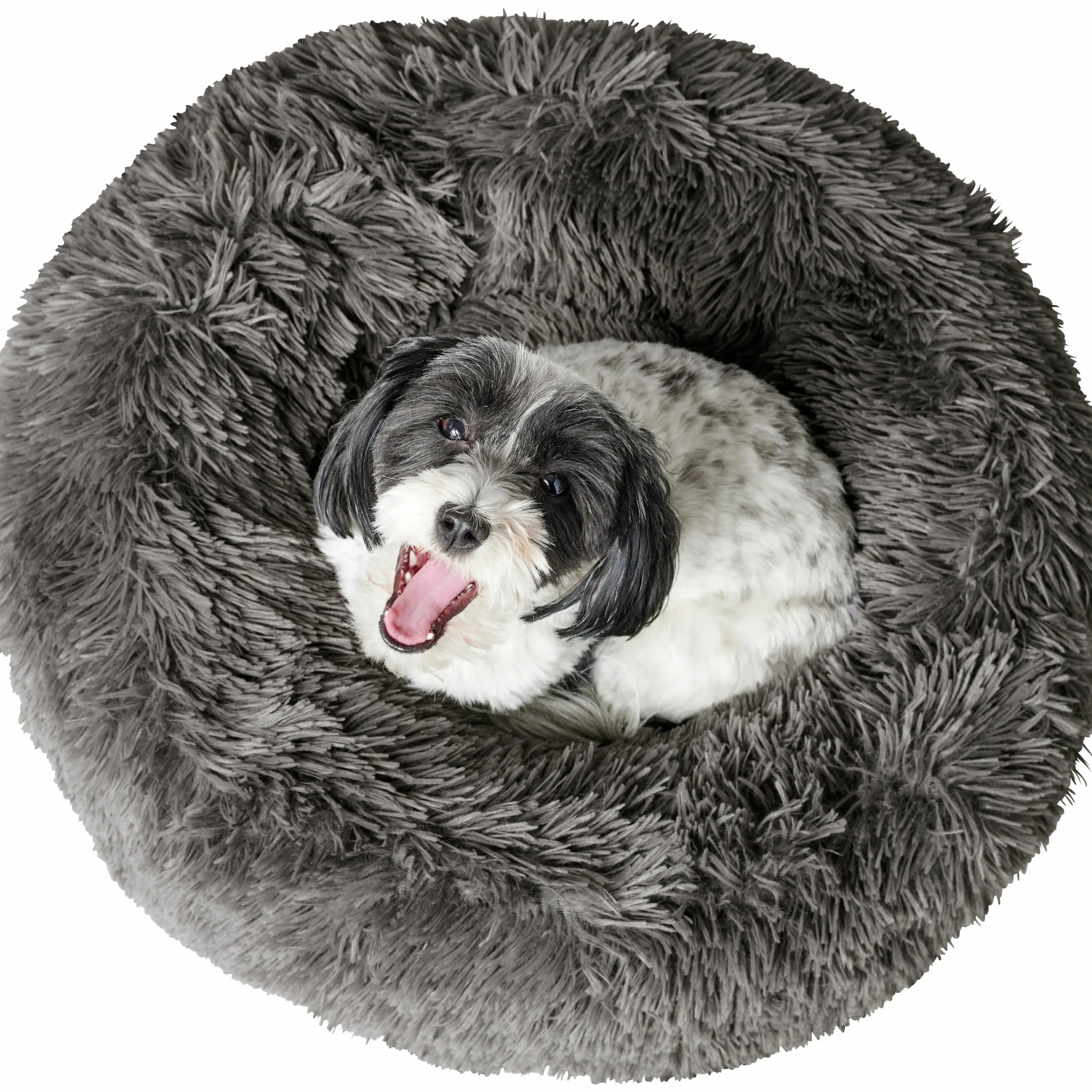 Hundbädd Loppa Donut Fluffig Antracitgrå 60cm>Hunter