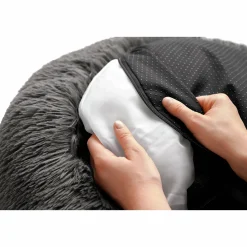 Hundbädd Loppa Donut Fluffig Antracitgrå 60cm><noscript><img width=