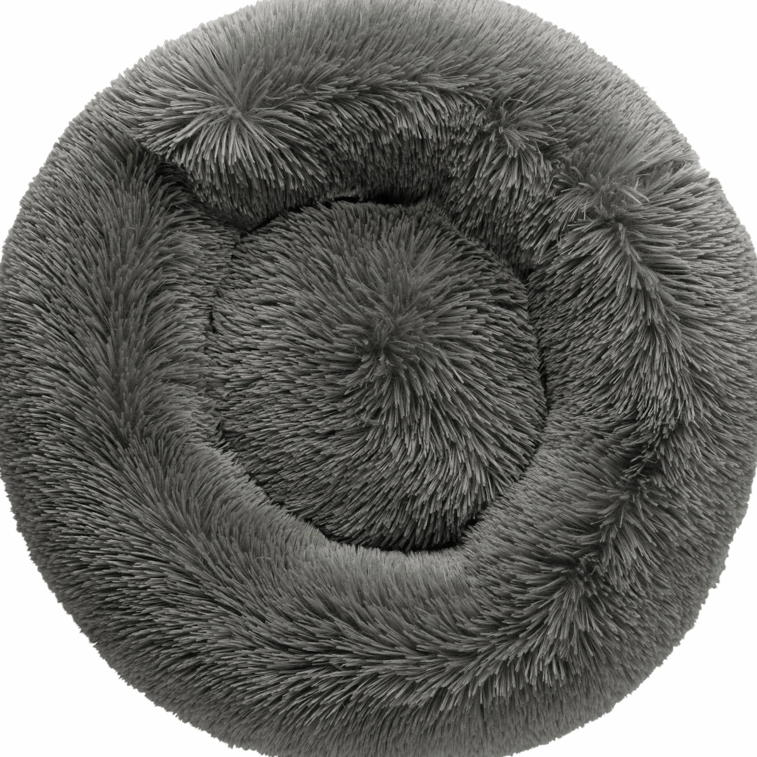 Hundbädd Loppa Donut Fluffig Antracitgrå 60cm>Hunter