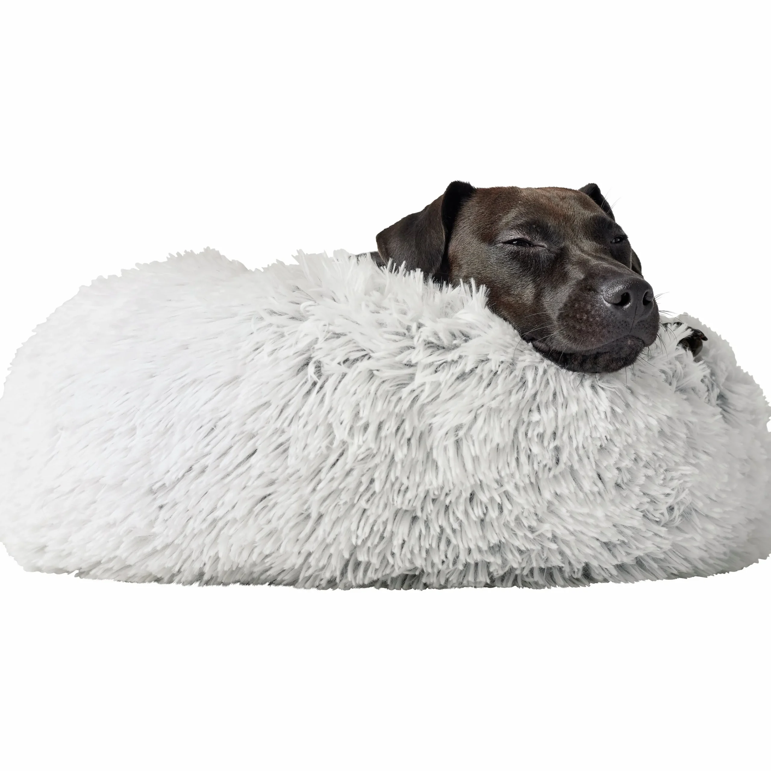 Hundbädd Loppa Donut Fluffig Vit 60cm>Hunter Clearance