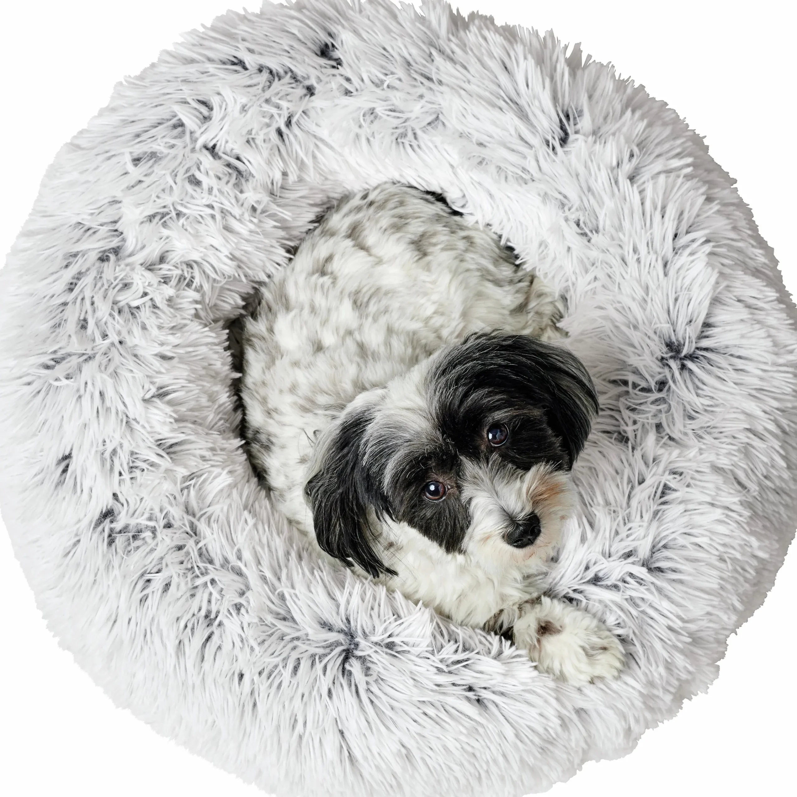 Hundbädd Loppa Donut Fluffig Vit 60cm>Hunter Clearance